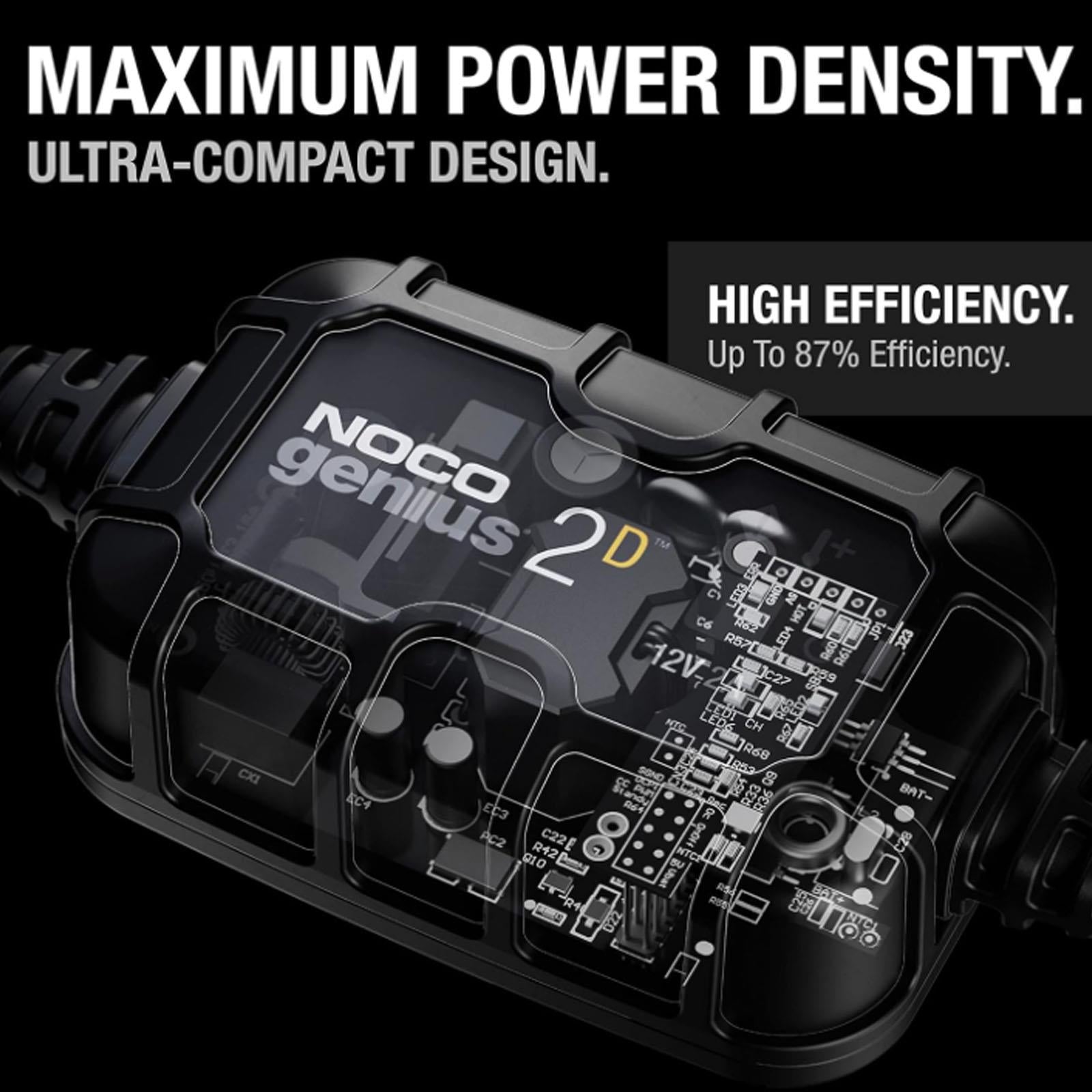 NOCO GENIUS2DUK - 2A Onboard Smart Battery Charger 12V AGM EFB Gel Start-Stop