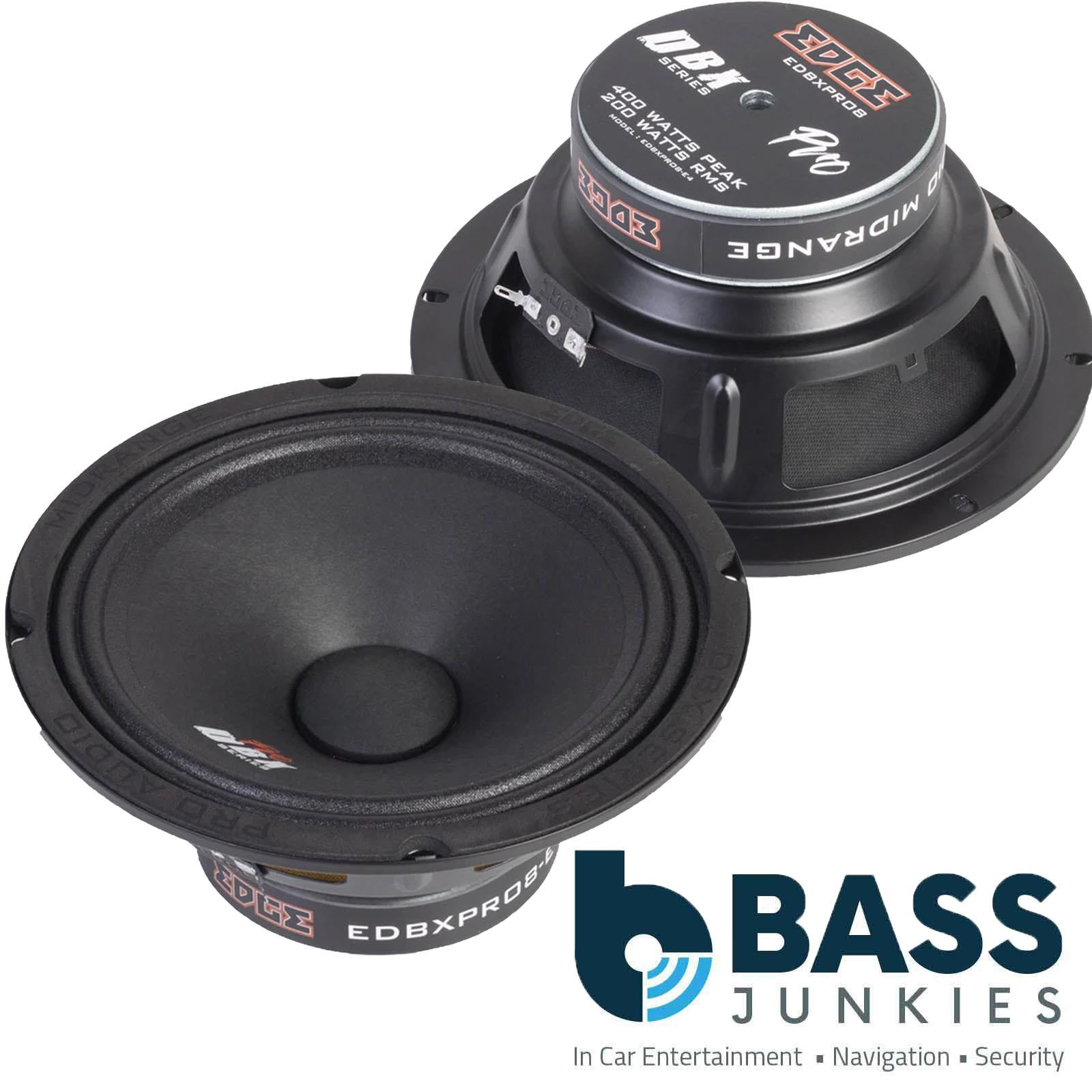 Edge EDBXPRO8-E4 - 8" 400 Watts Pro Audio Midrange Car Speakers (Pair)