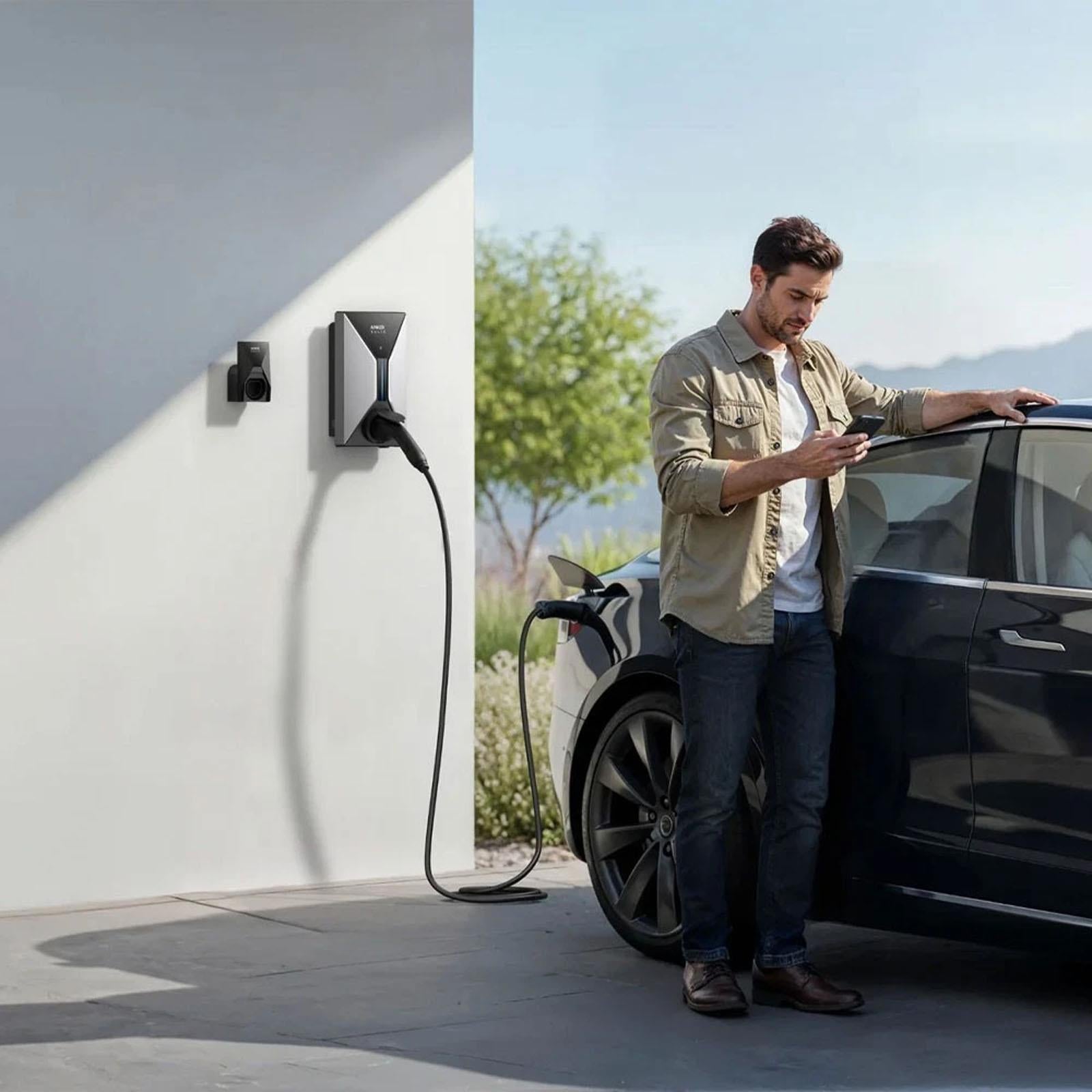Anker SOLIX - Smart EV Charger 7.4kW Type 2 Tethered EV Charger with 5m Charging Cable