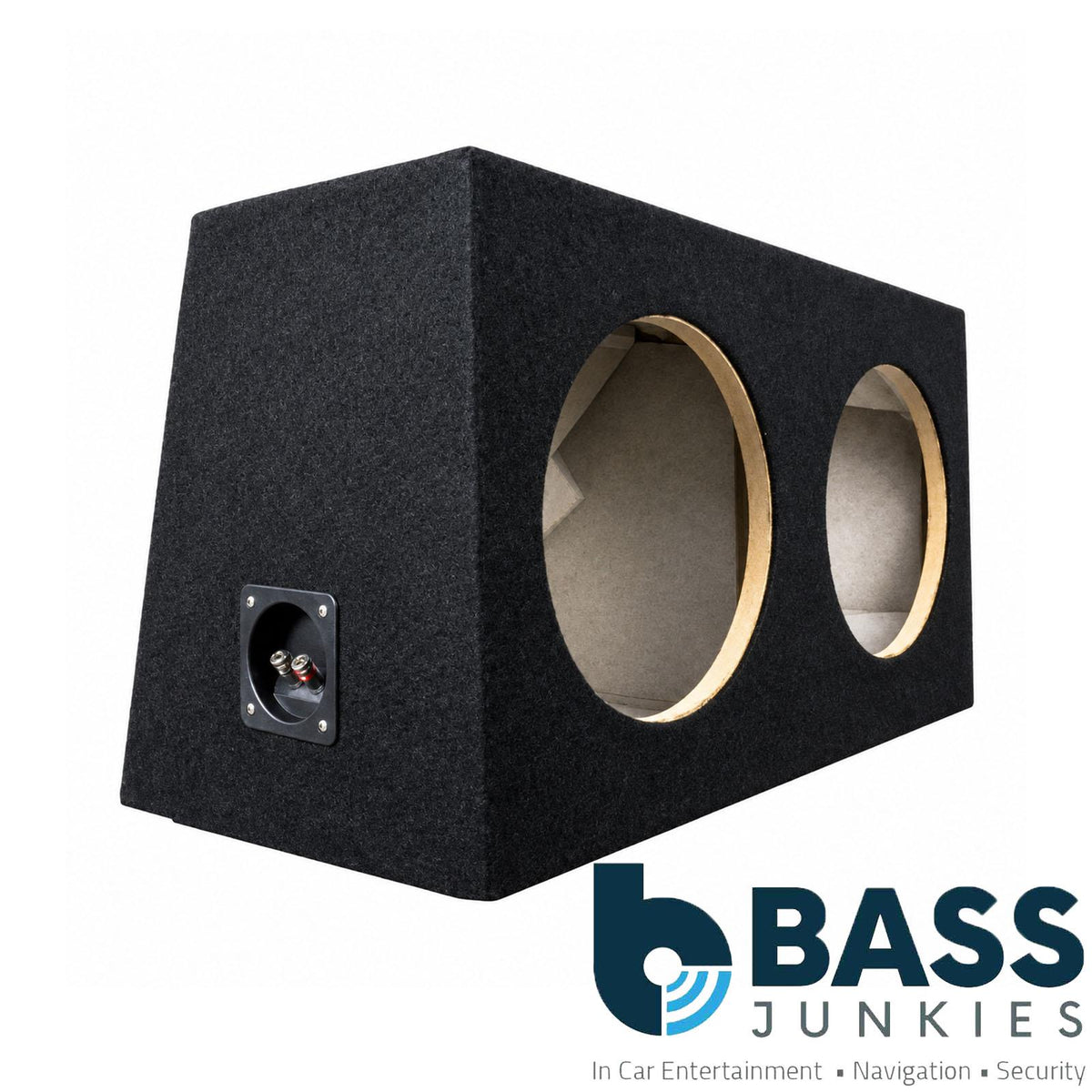10" Dual Sealed Sub Subwoofer Enclosure Black with 16AWG Speaker Cable