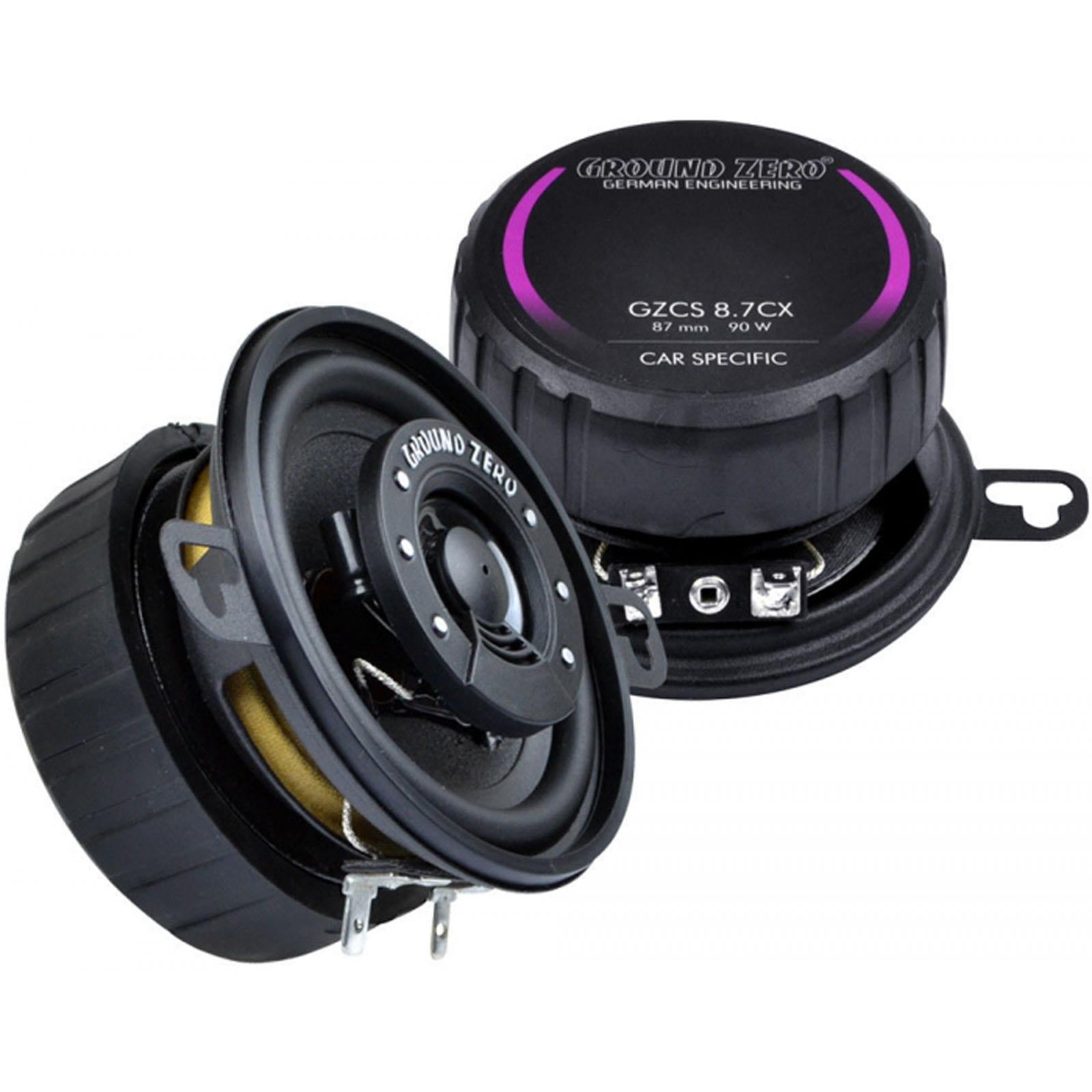 Ground Zero GZCS 8.7CX - 3.5" Inch 87mm 90 Watts 2 Way Coaxial Car Door Dash Speakers