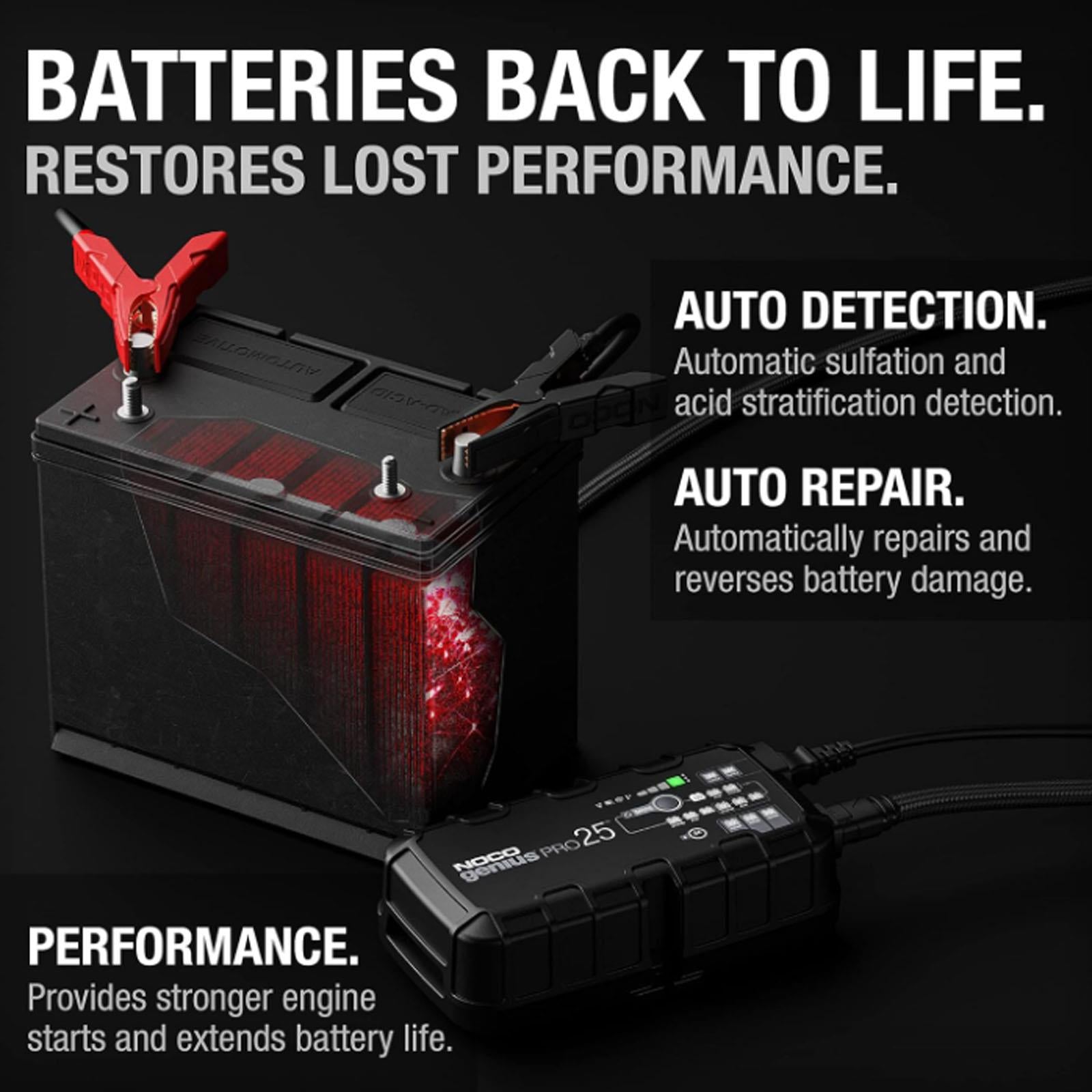 NOCO GENIUSPRO25 - 25A Smart Battery Charger 6V 12V 24V Lithium AGM EFB Gel