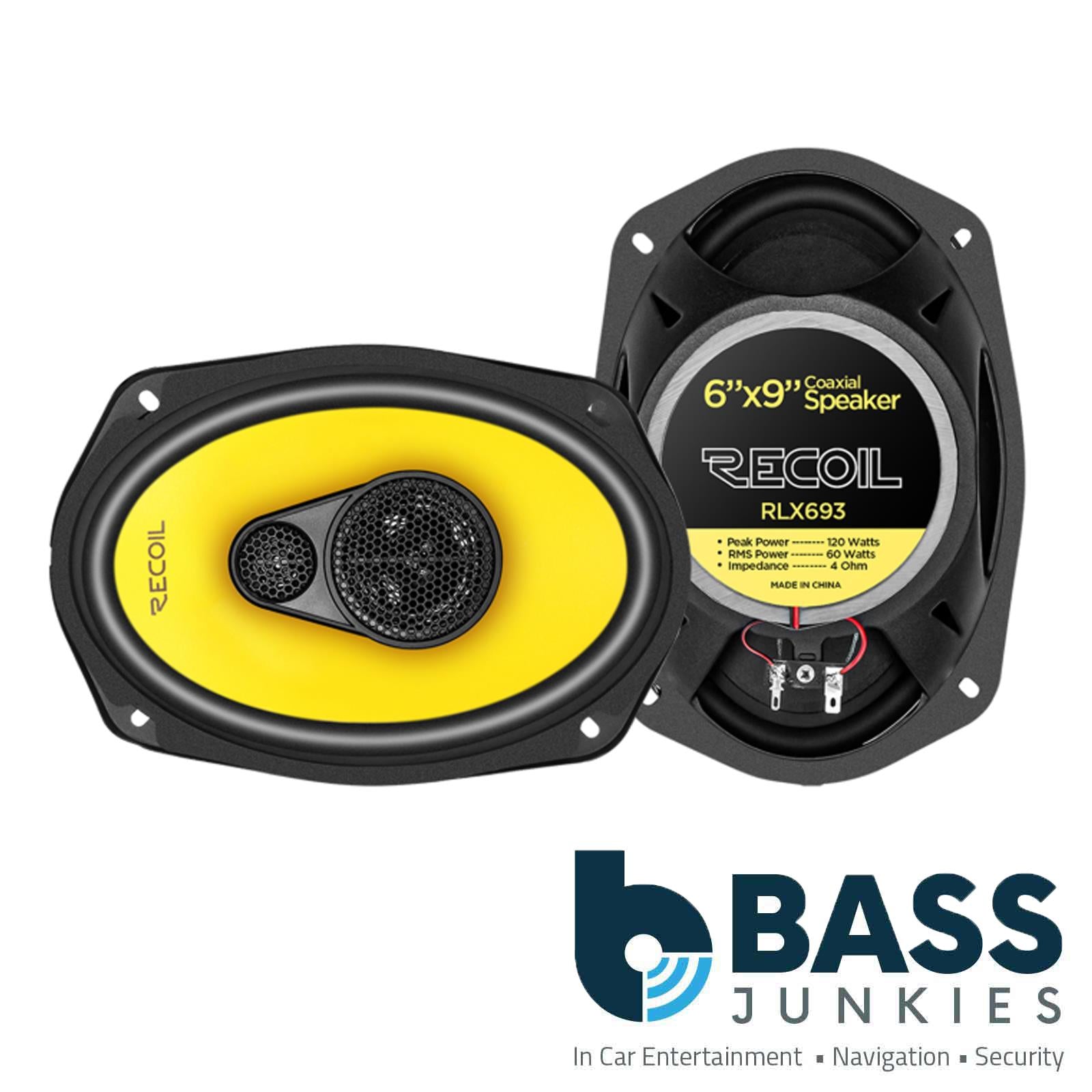 Recoil RLX693 - 240 Watts 3-Way 6x9" Yellow Cone Coaxial Car Speaker Pair