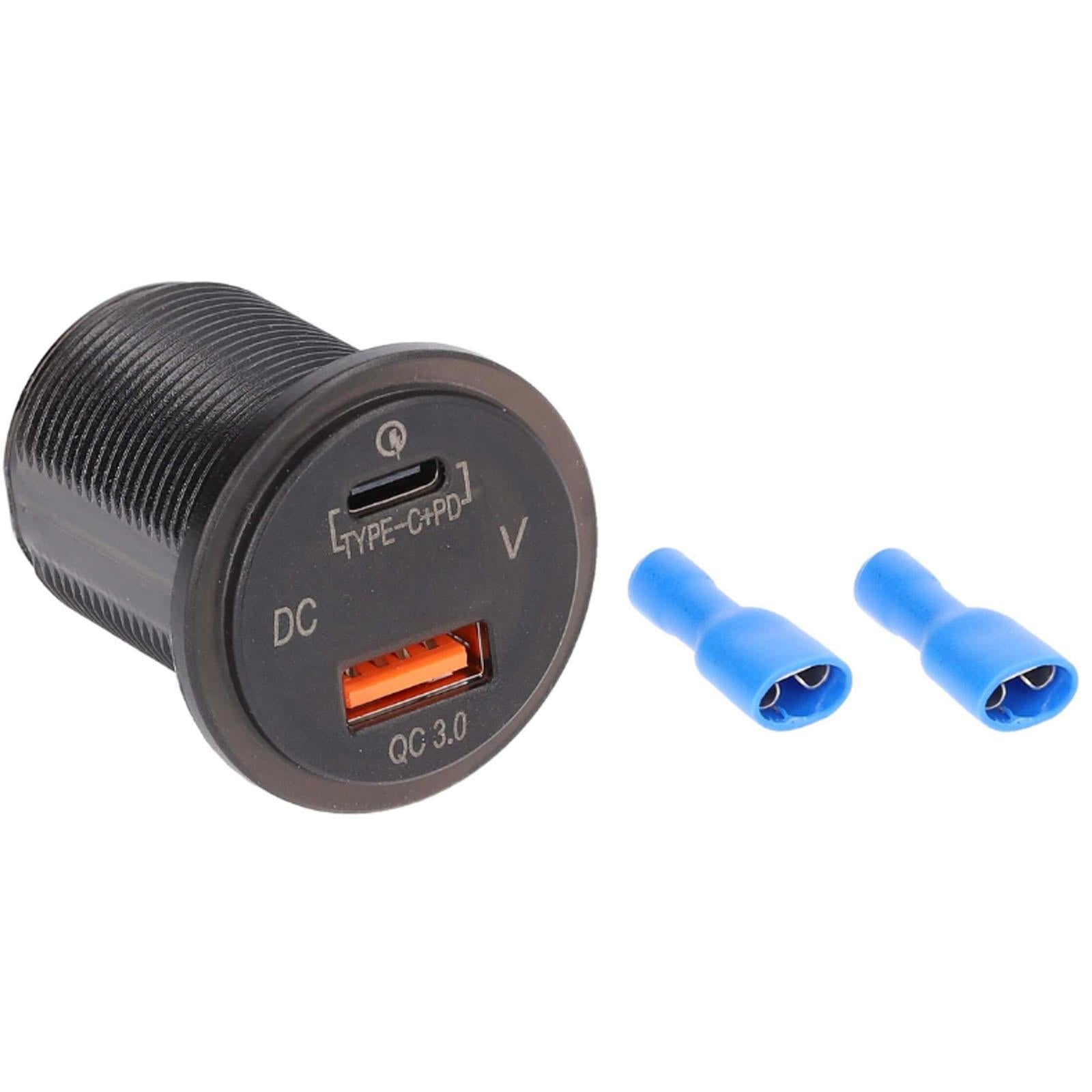 IBR117 Universal Flush Mount Car Type C + USB 3.0 4X Charge + Voltmeter