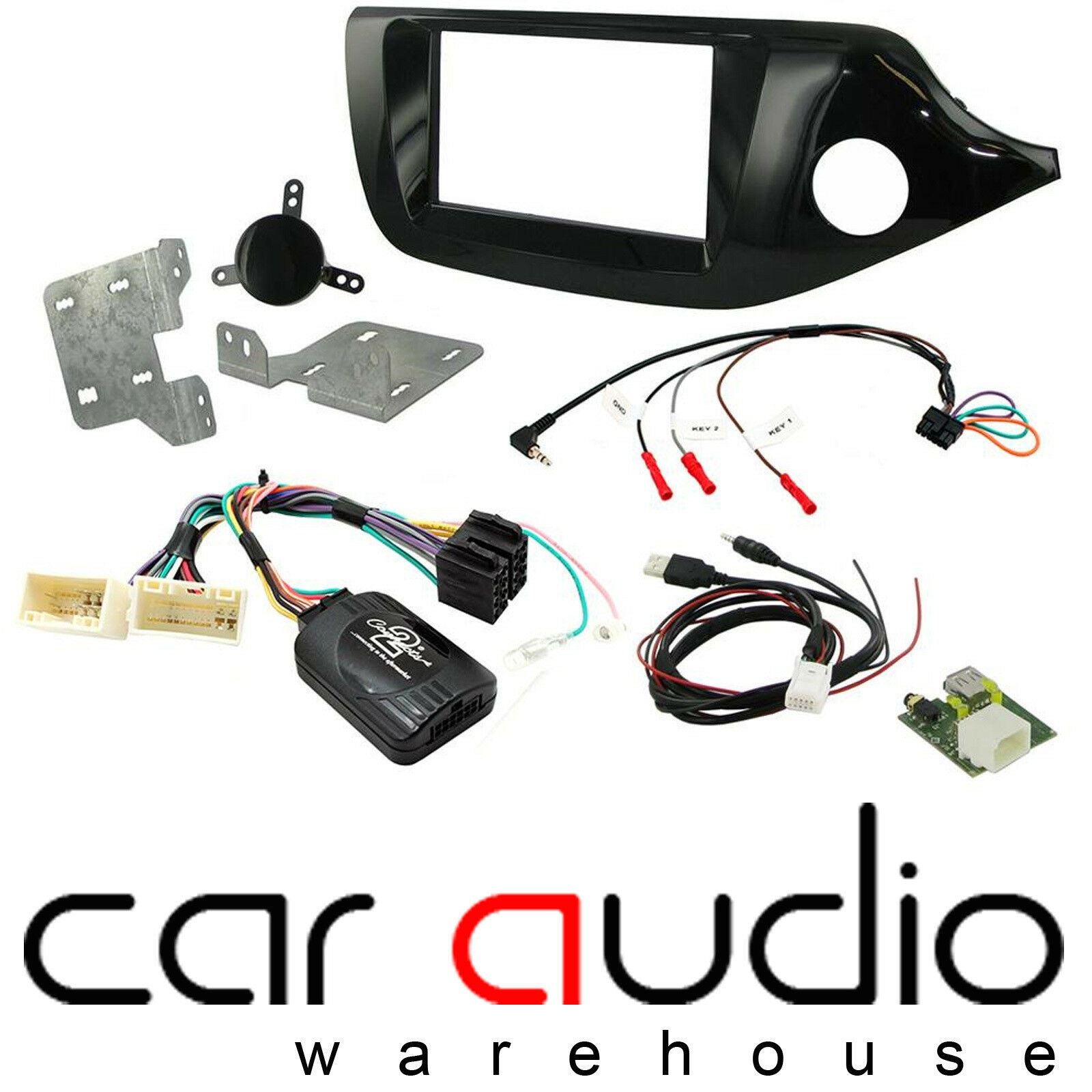 Connects2 CTKKI27 Kia Cee'd Pro Cee'd Double Din Car Fascia Steering Wheel Interface Fitting Kit