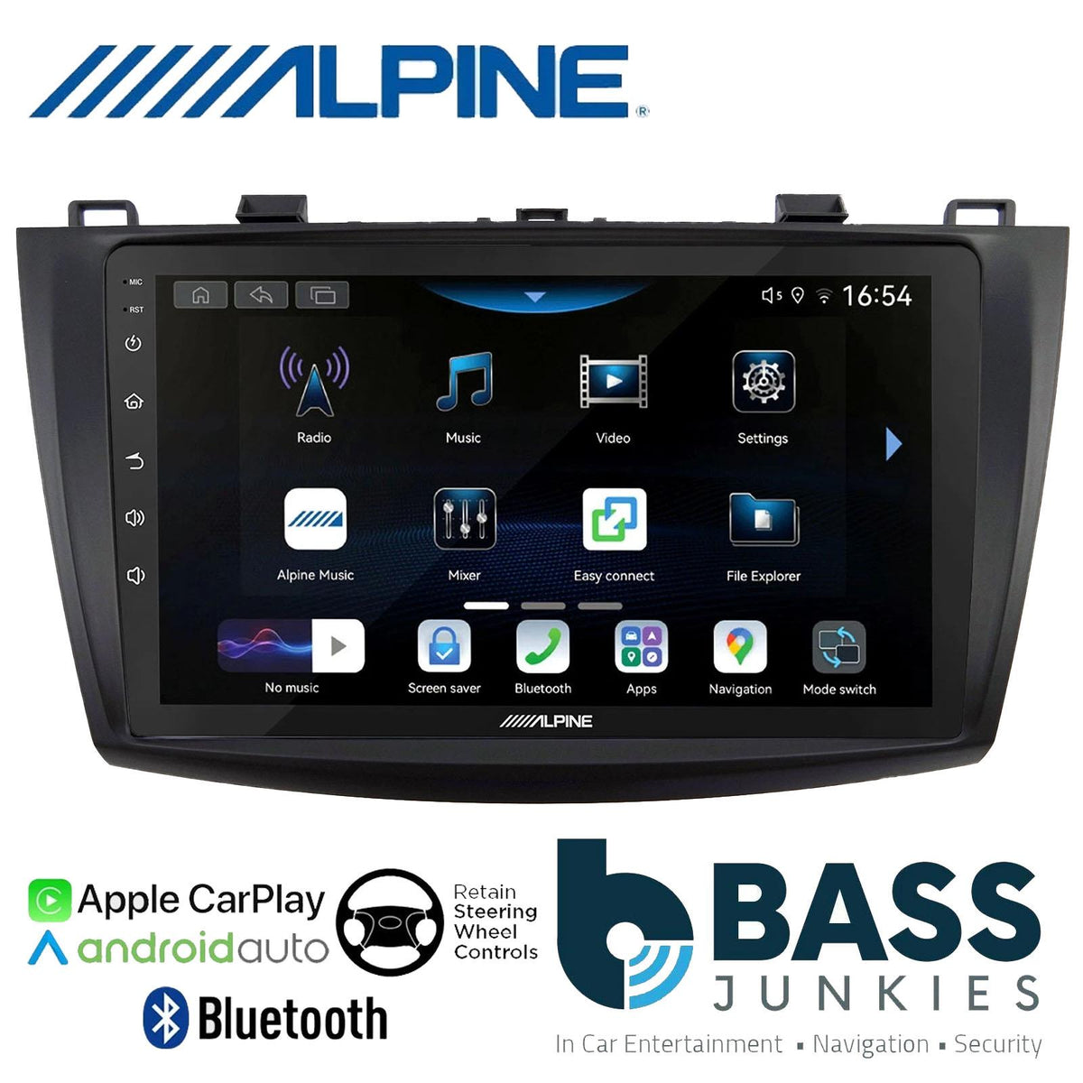 Alpine 9" CarPlay Android Car Stereo Fitting Kit For Mazda 3 2010 - 2013