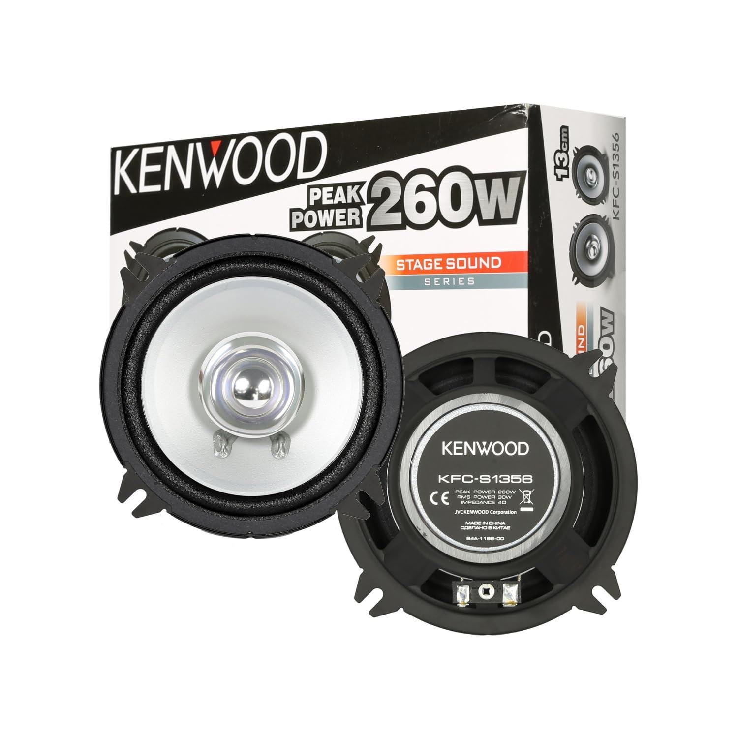 Kenwood KFC-S1356 - 5.25" 13cm 260 Watts Coaxial Dual Cone Car Speakers