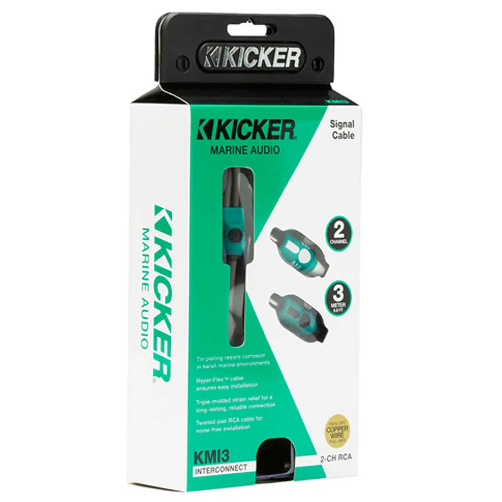 Kicker 47KMI7 - 7 Metre Marine 2 Channel RCA Interconnect Cable OFC
