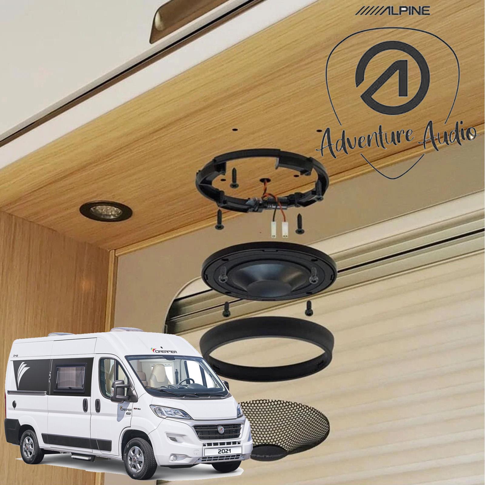 Alpine SWA-150KIT- Front & Rear Speakers Car Amplifier & Subwoofer Bass Box for Fiat Ducato 3 (7,8 Models) 2022 On