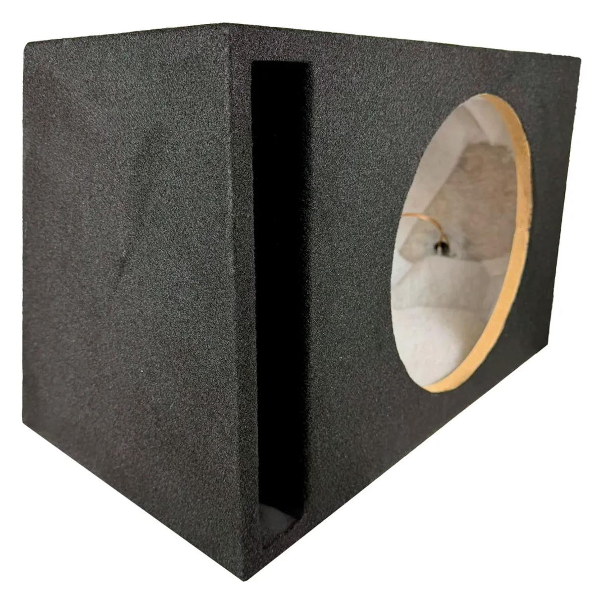 12" Ported MDF Sub Subwoofer Enclosure Black with 16AWG Cable