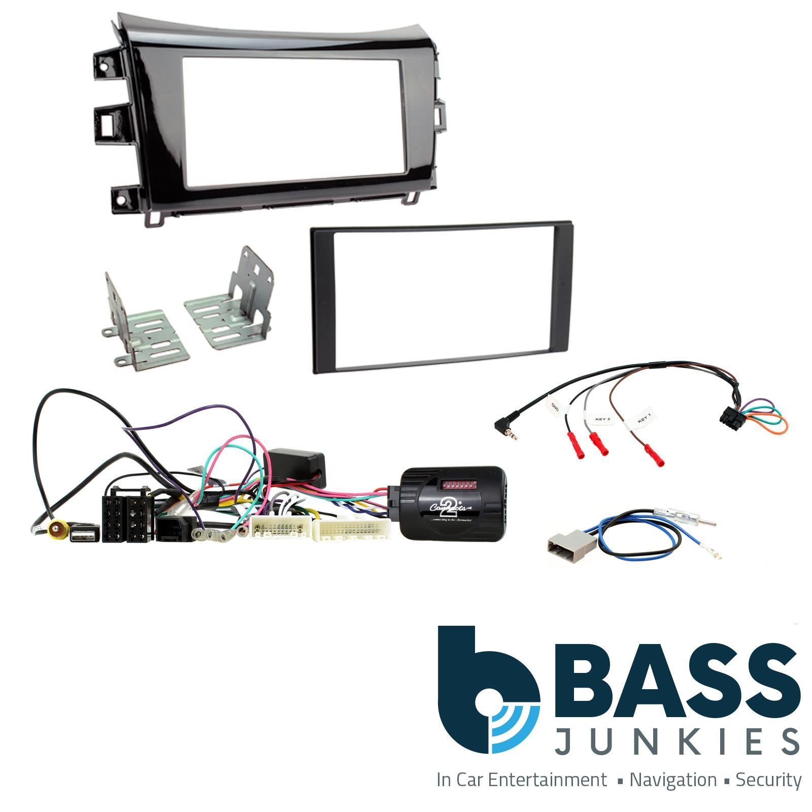 Connects2 CTKNS10 - Nissan Navara 2015 Onwards Double Din Fascia & Steering Wheel Interface Installation Kit