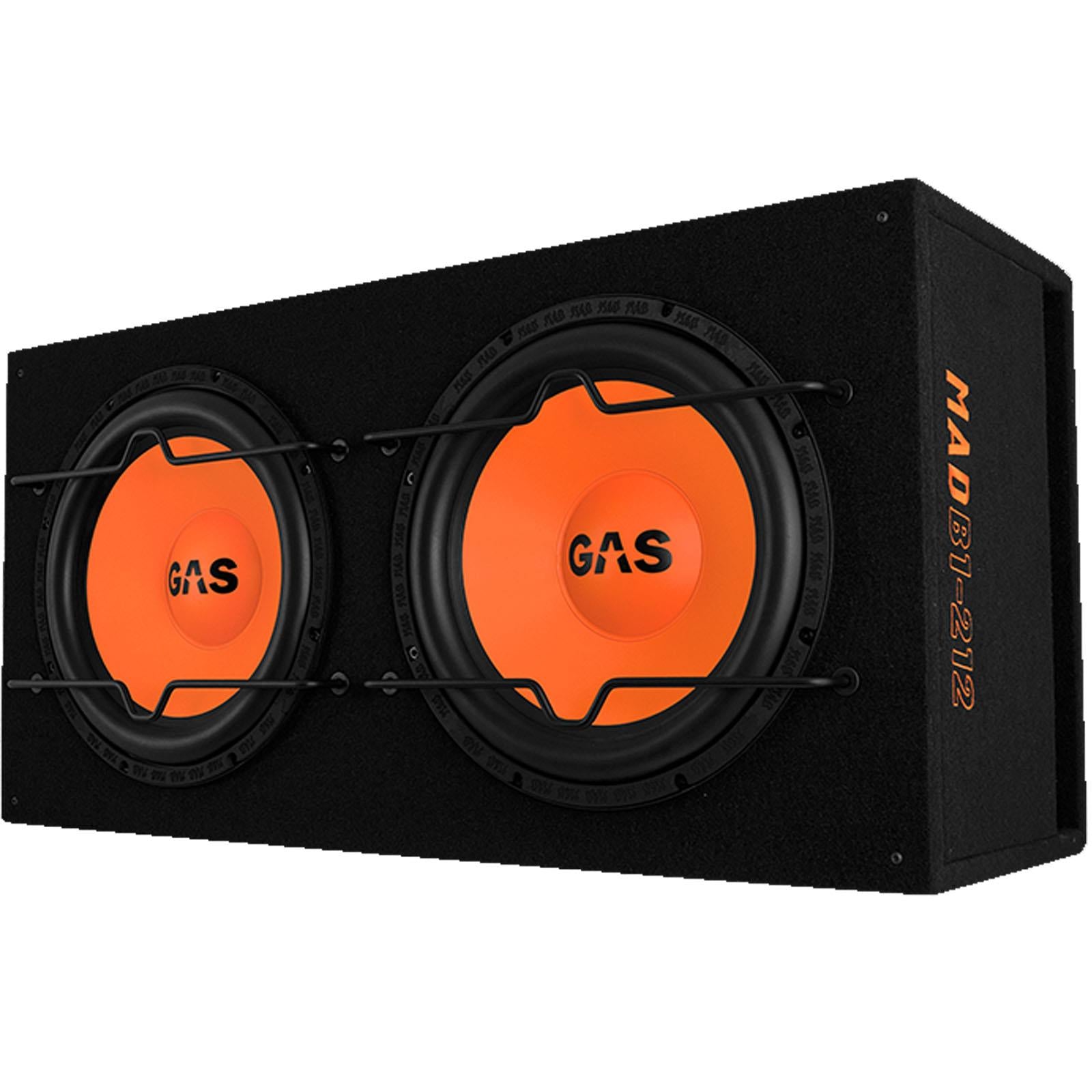 Gas MAD B1-212 - 1200 Watts 12 Inch 30cm Double Vented Enclosure Car Subwoofer