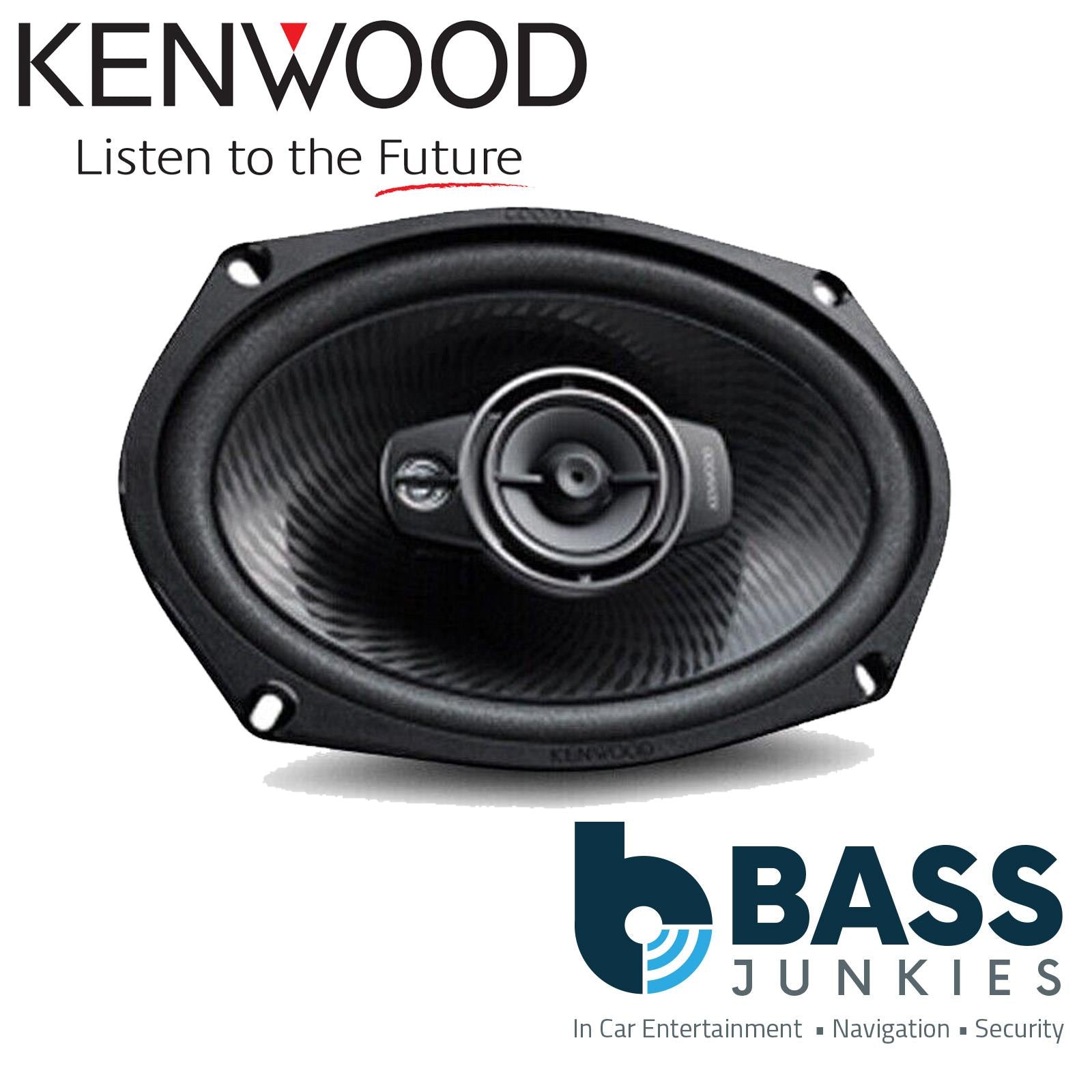 Kenwood KFC-PS6976 6x9"1100 Watts 3-Way Coaxial Speakers + Grey 6x9'' Boxes + 8m 16AWG Speaker Cable