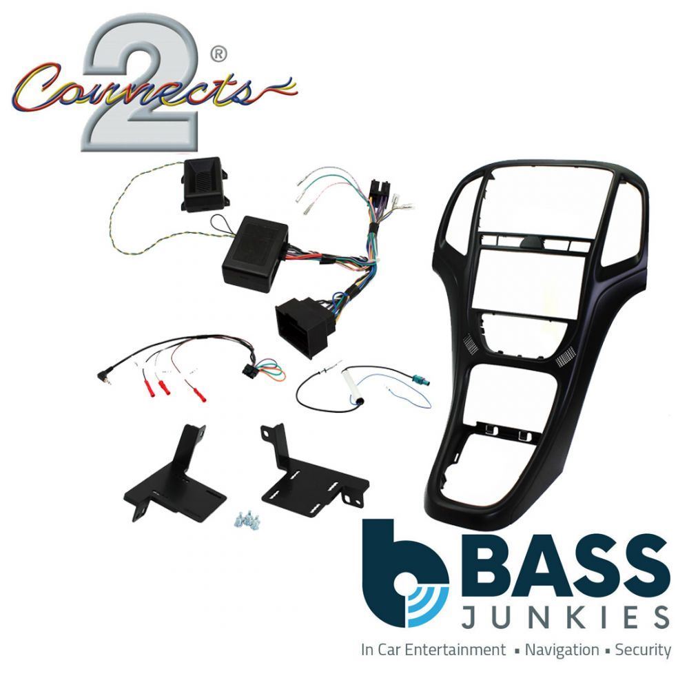 Connects2 CTKVX42 - Vauxhall Astra 2010 - 2016 Double Din Fascia & Steering Wheel Interface Installation Kit