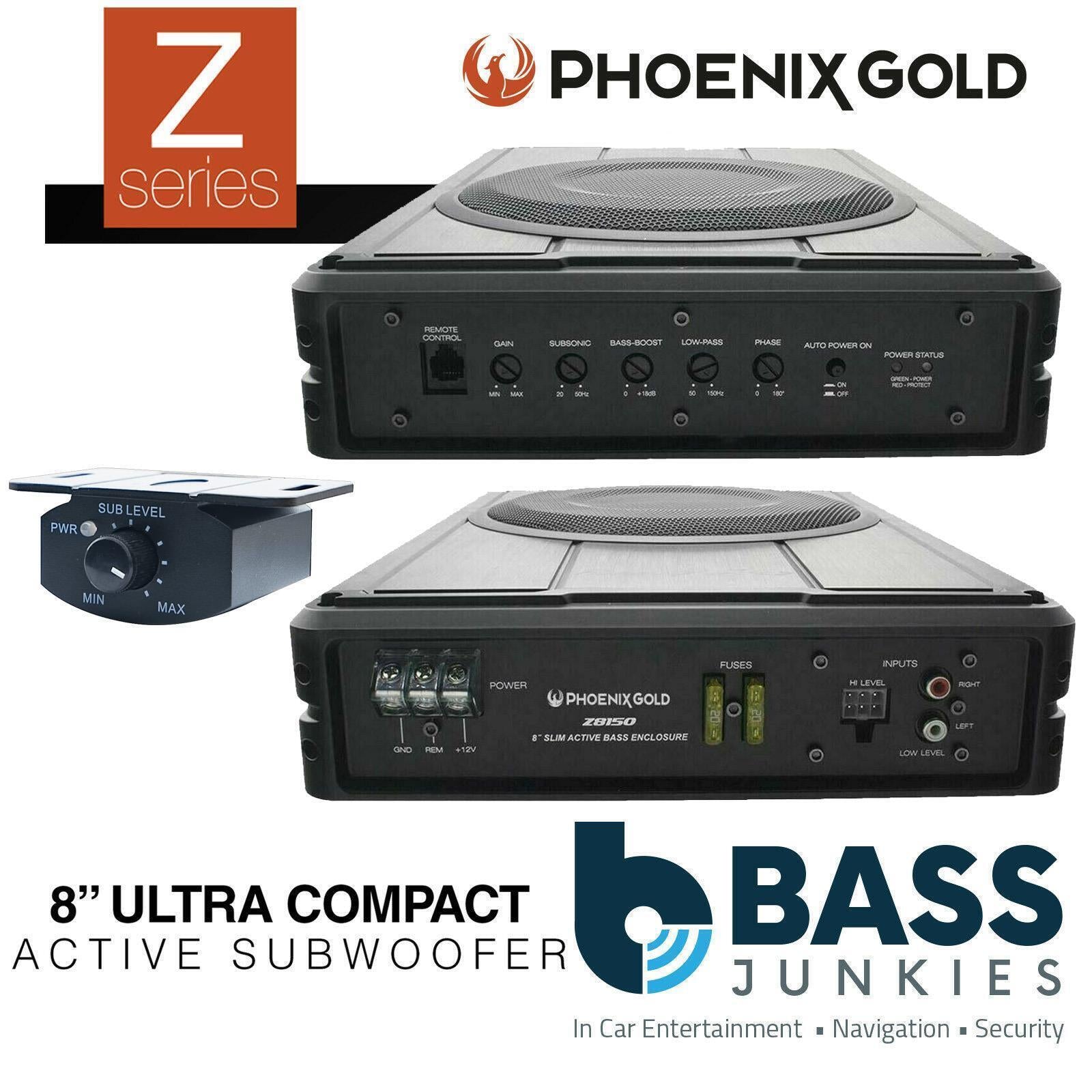 Phoenix Gold Z8150 - Z Series 8" Inch 150 Watts Underseat Active Amplified Car Sub Subwoofer Enclosure
