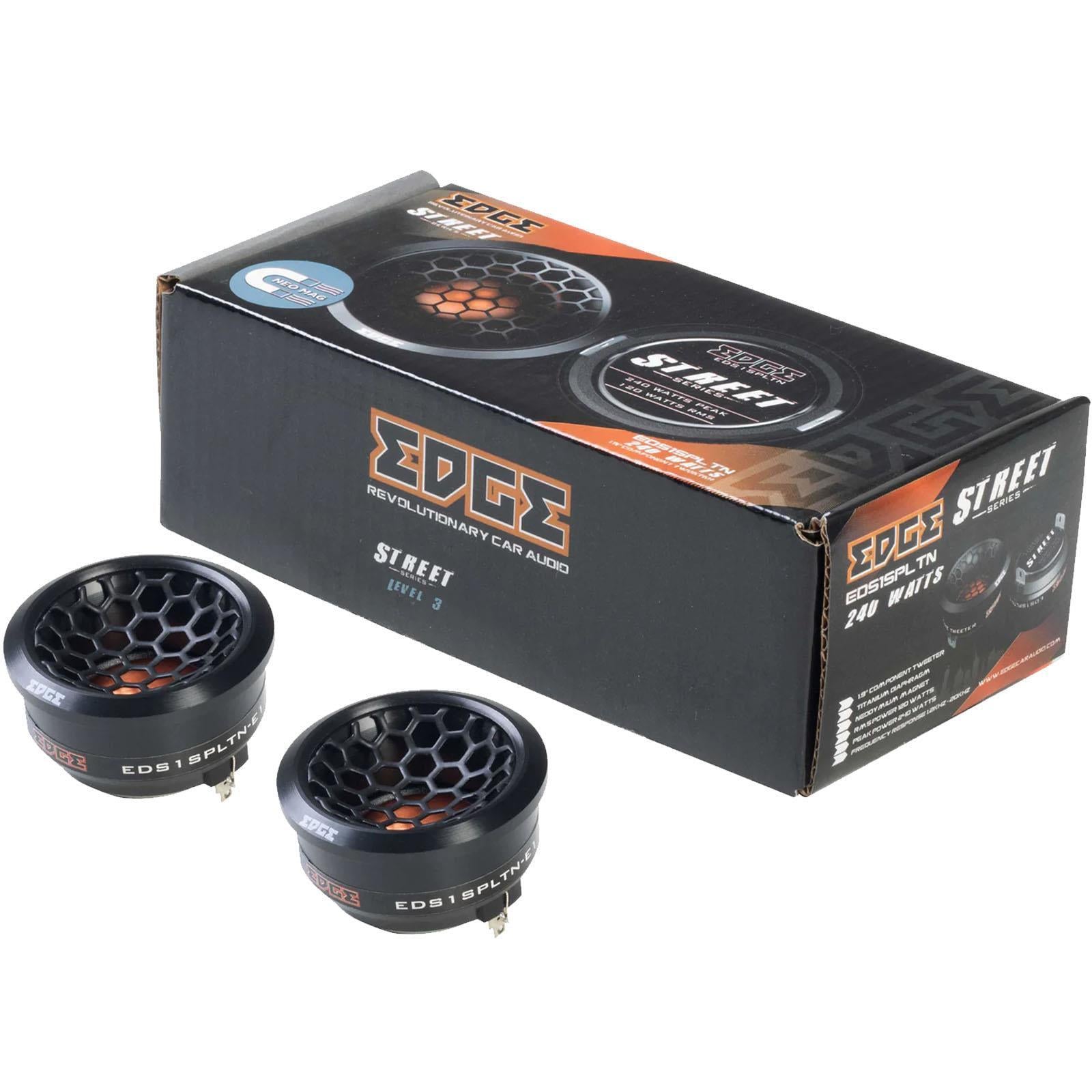 EDGE EDS1SPLTN-E1 Street 1.9 Inch 240 Watts Max Titanium Dome Car Tweeters Pair