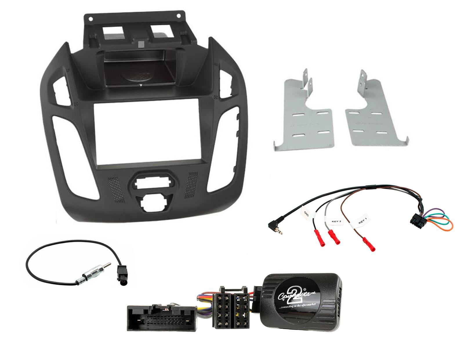 SONY DAB+ Apple | Android Double Din Stereo Fitting Kit + Steering Wheel Stalk Controls to fit Ford Transit-Connect 13-21