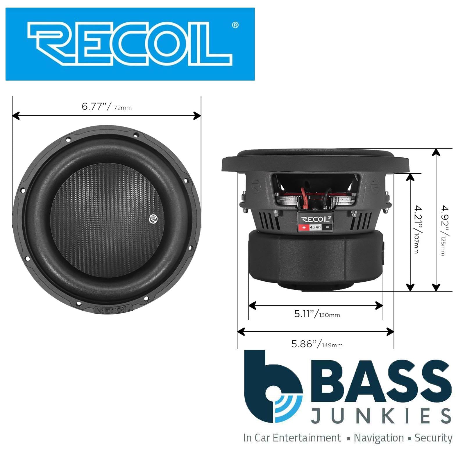 RECOIL PW65D4 - 400 Watts 6.5" 17cm Echo Pro Series Dual 4 Ohm Car Subwoofer