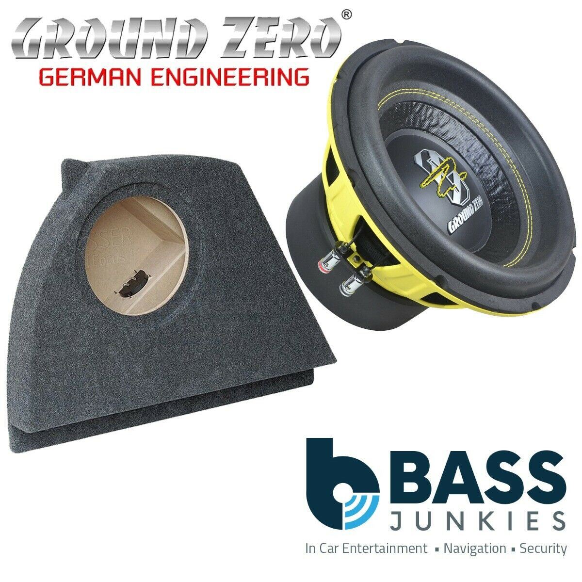Ford Focus MK1 1998-2005 Ground Zero GZIW 10SPL - 10" Inch 25cm 700 Watts Car Subwoofer Custom Bass Box Kit