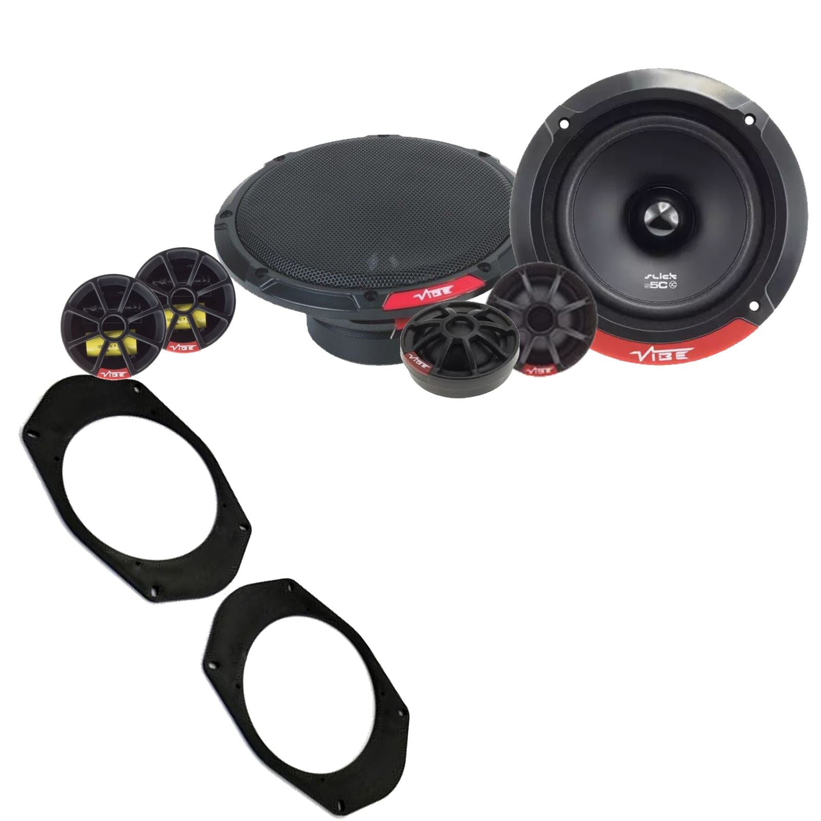 Vibe SLICK5C-V7 2-Way 130mm/13cm/5.25" Component Speakers (Per Pair 480 Watts) Fits Jeep Wrangler 1997-06