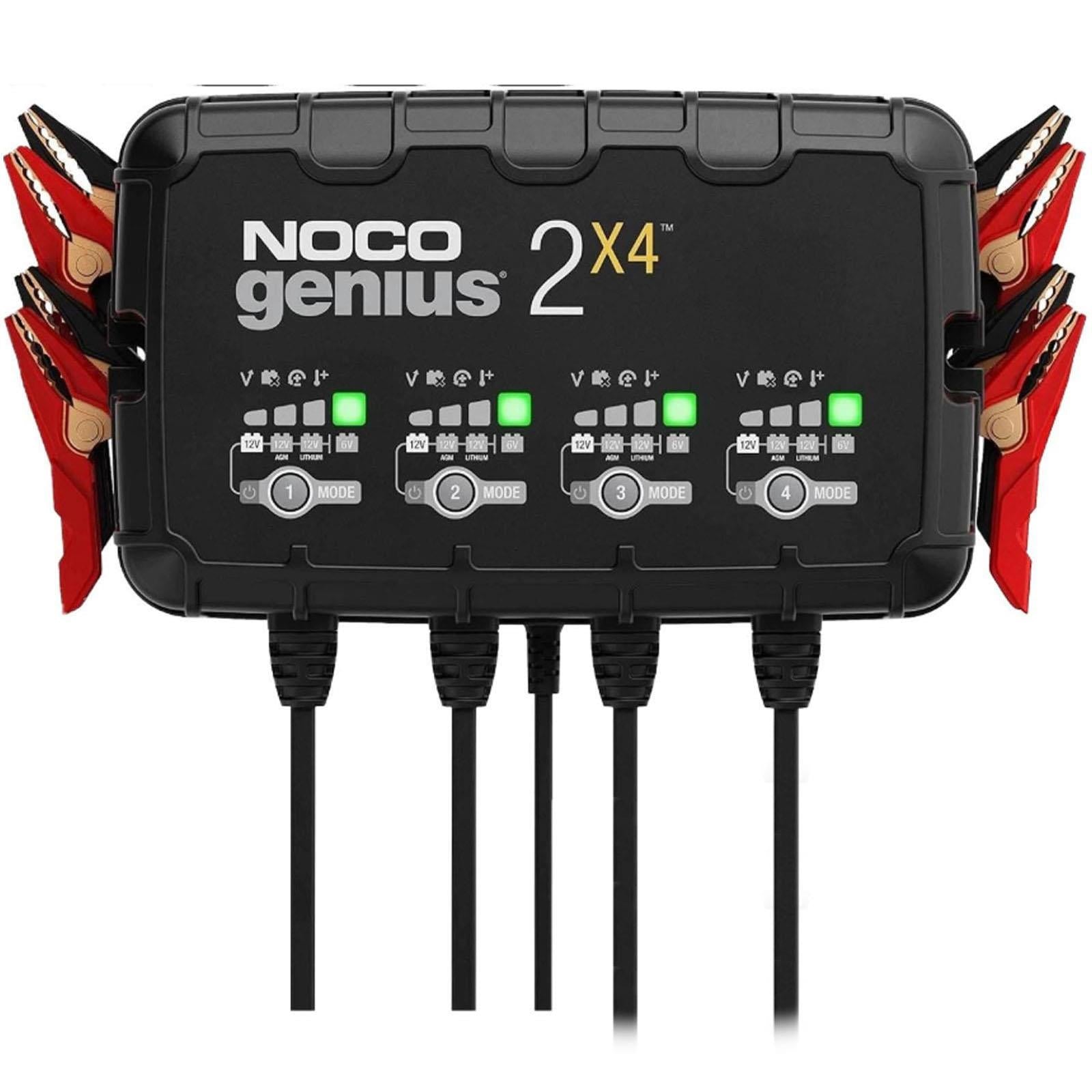 NOCO GENIUS2X4 - 8A 4 Bank Smart Battery Charger 6V 12V Lithium AGM EFB Gel