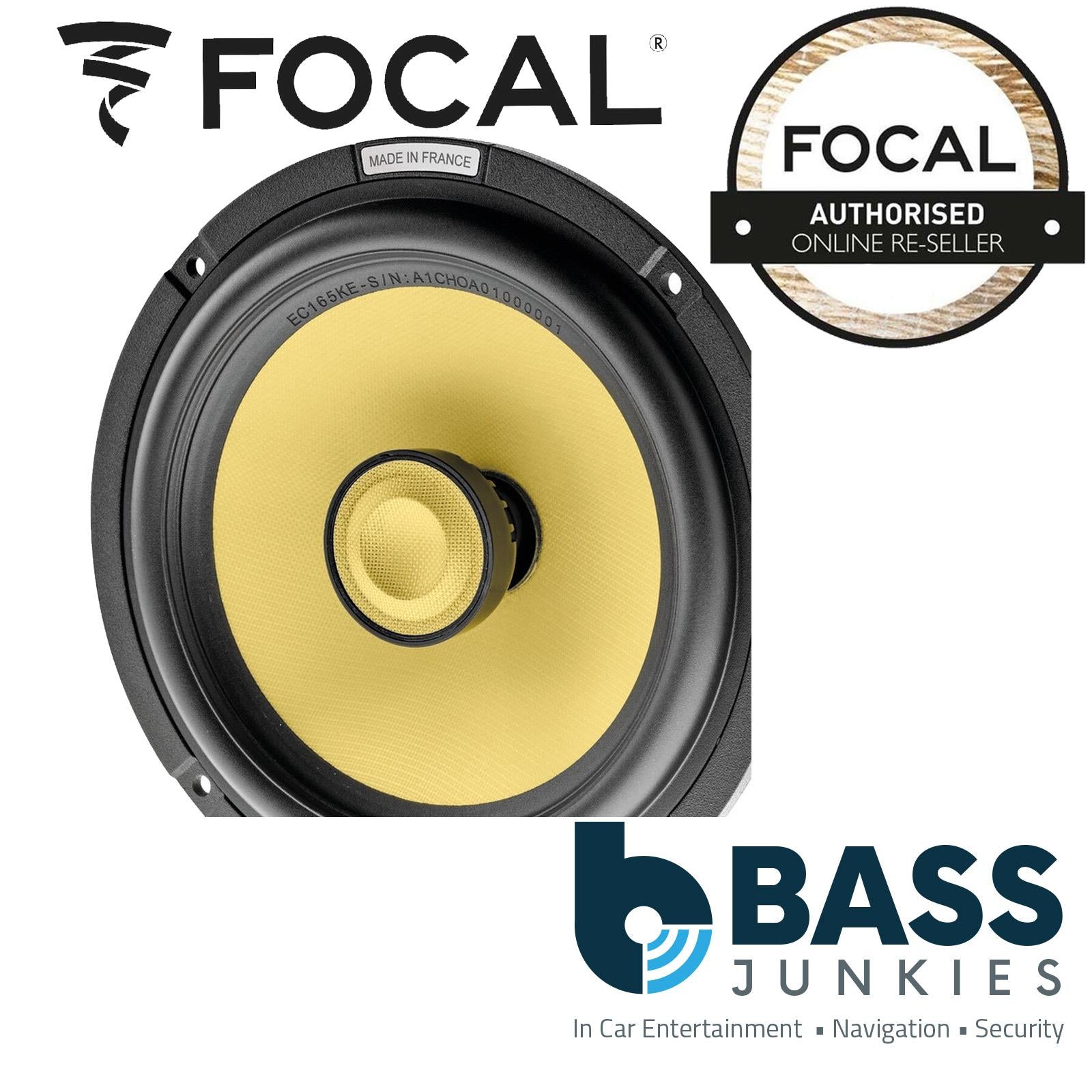 Focal EC165KE - ELITE K2 Power 160 Watts 17cm 6.5" 2 Way Coaxial Car Door Speakers