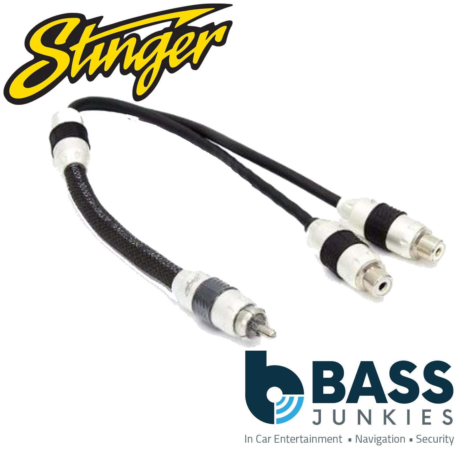 Stinger SI82YF - 2 Female to 1 Male Twisted Silver/Copper Car RCA Phono Y Splitter