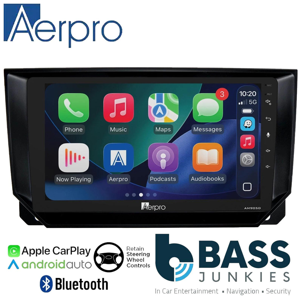 Aerpro 9" DAB CarPlay Android Car Stereo Kit For Seat Ibiza Arona 2018 Onwards