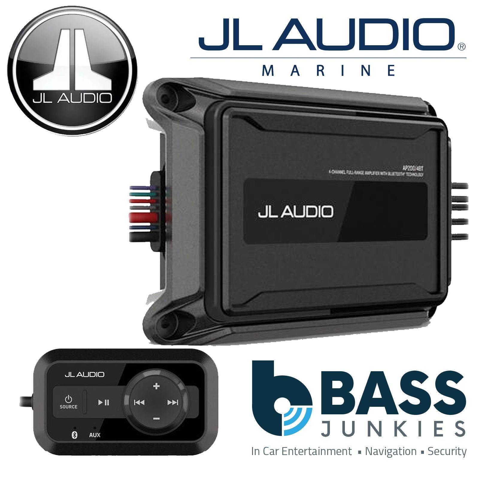 JL Audio AP200/4BT - 300 Watts RMS 4 Channel Car or Marine Class-D Amp & Bluetooth Streaming Amplifier
