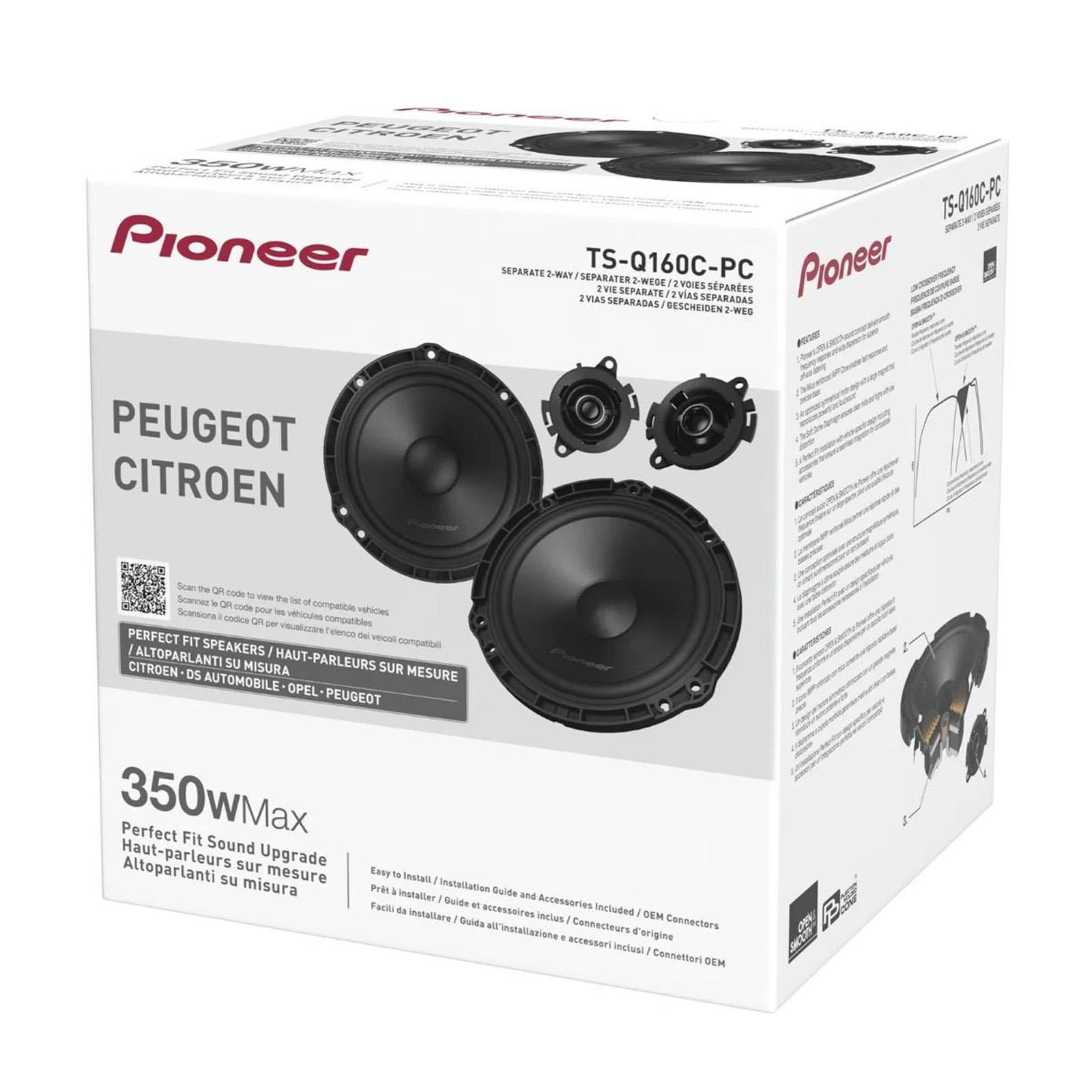 Pioneer 700 Watts 6.5" Component Front Door Car Speakers for Citroen C3 Aircross 2017-24