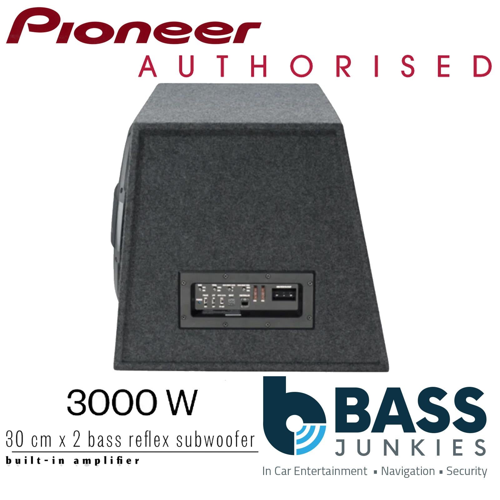 Pioneer TS-WX1220AH - 3000 Watts Twin 12" Active Car Subwoofer Slot Ported Bass Box Enclosure