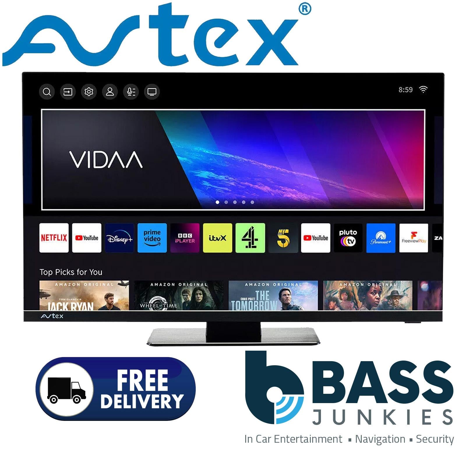 Avtex AV270TS 12V/240V Camper Caravan Motorhome 27" Smart Wi-Fi HD Freeview TV