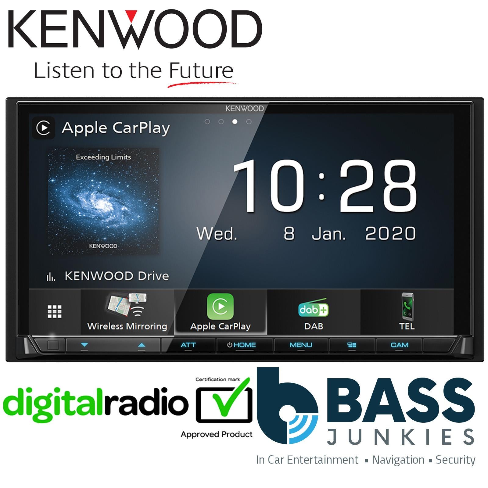 Kenwood DMX-8021DABS Ford Transit V363 2015-21 Fascia Steering Wheel Fitting Kit