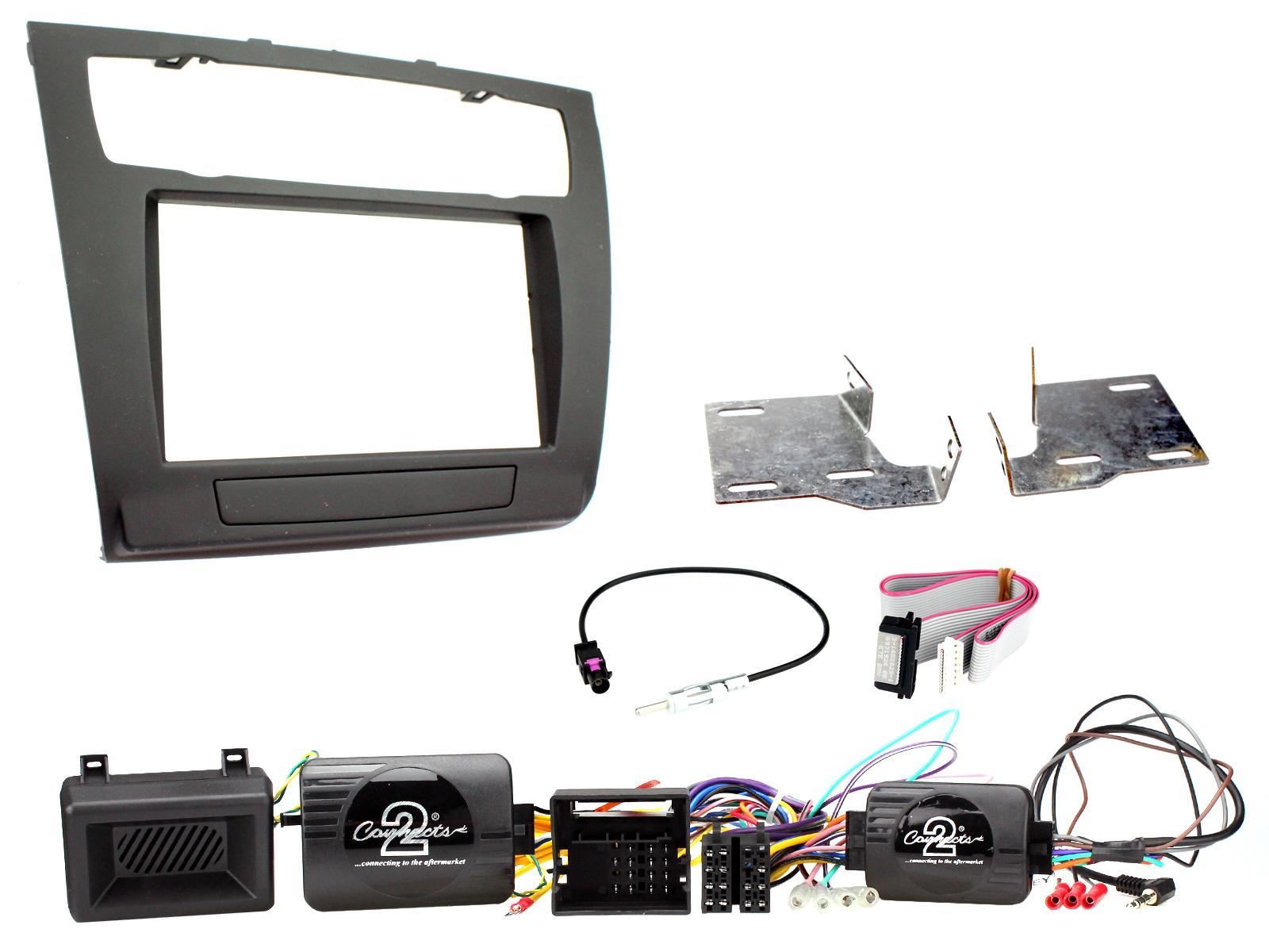 Connects 2 CTKBM08 - BMW 1 Series E81/E82/E87/E88 2007 - 2013 Single Din Facia & Steering wheel Interface Fitting Installation Kit (Automatic A/C)
