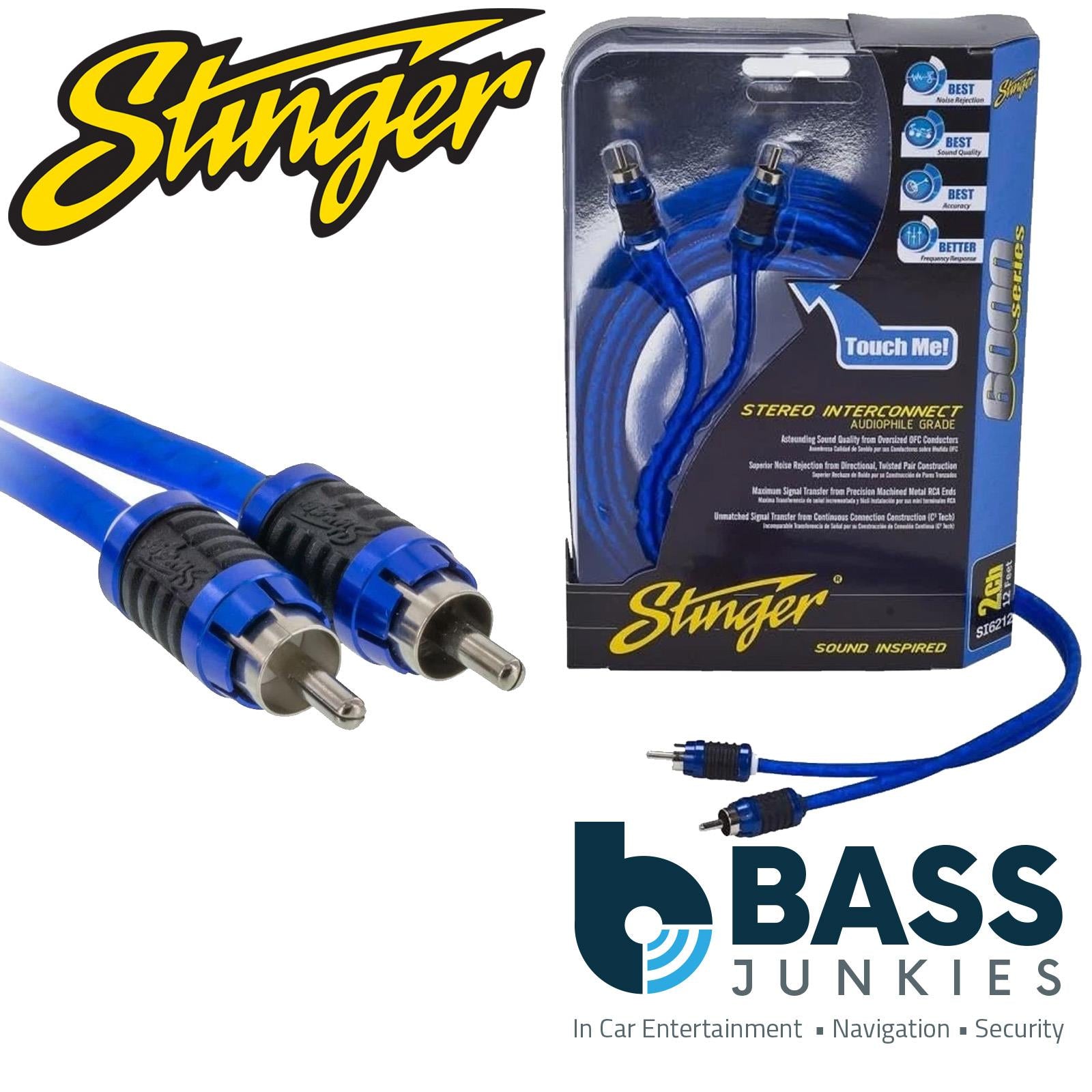 Stinger SI6220 6000 Series 6.10 Metre 20Ft Shielded Directional Twisted RCA Phono Car Stereo Cable