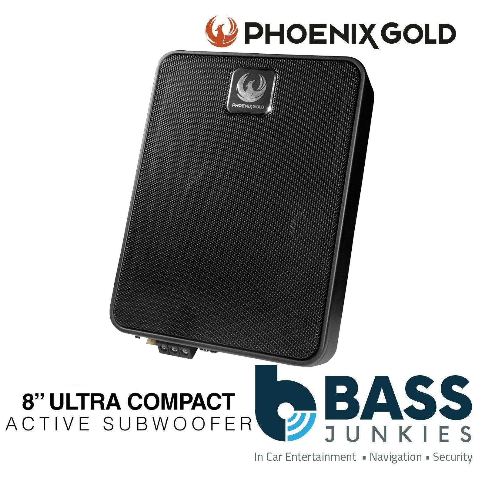 Phoenix Gold ZB8P 600 Watts 8″ Ultra Slim Compact Active Car Underseat Sub Subwoofer