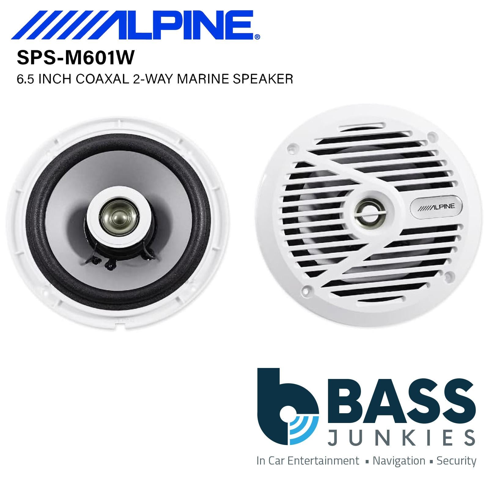 Alpine SPS-M601W - 220 Watts 16.5cm 6.5" 2-Way Boat Yacht Marine Speakers Pair