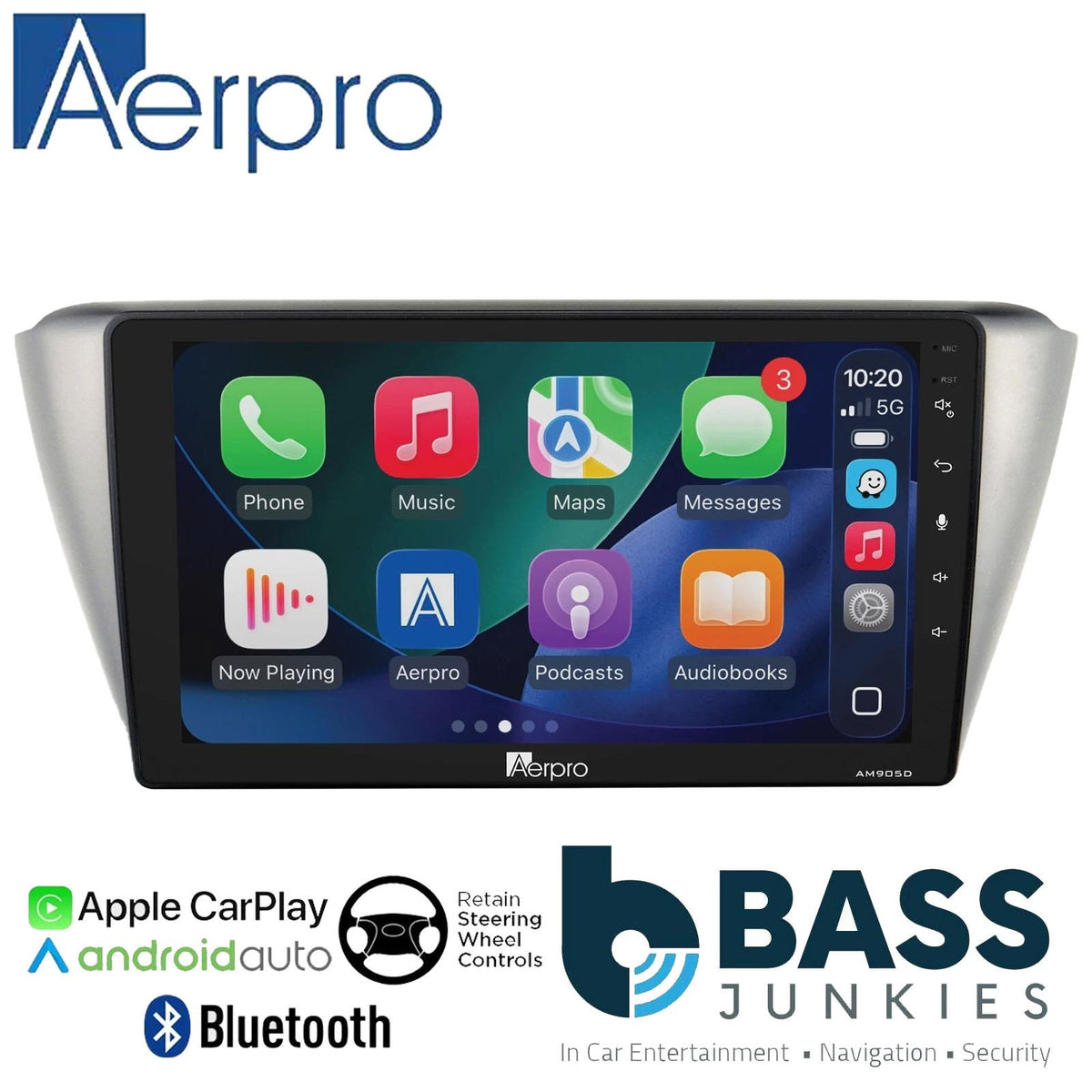 Aerpro 9" DAB CarPlay Android Car Stereo Kit For Skoda Fabia 2014 Onwards