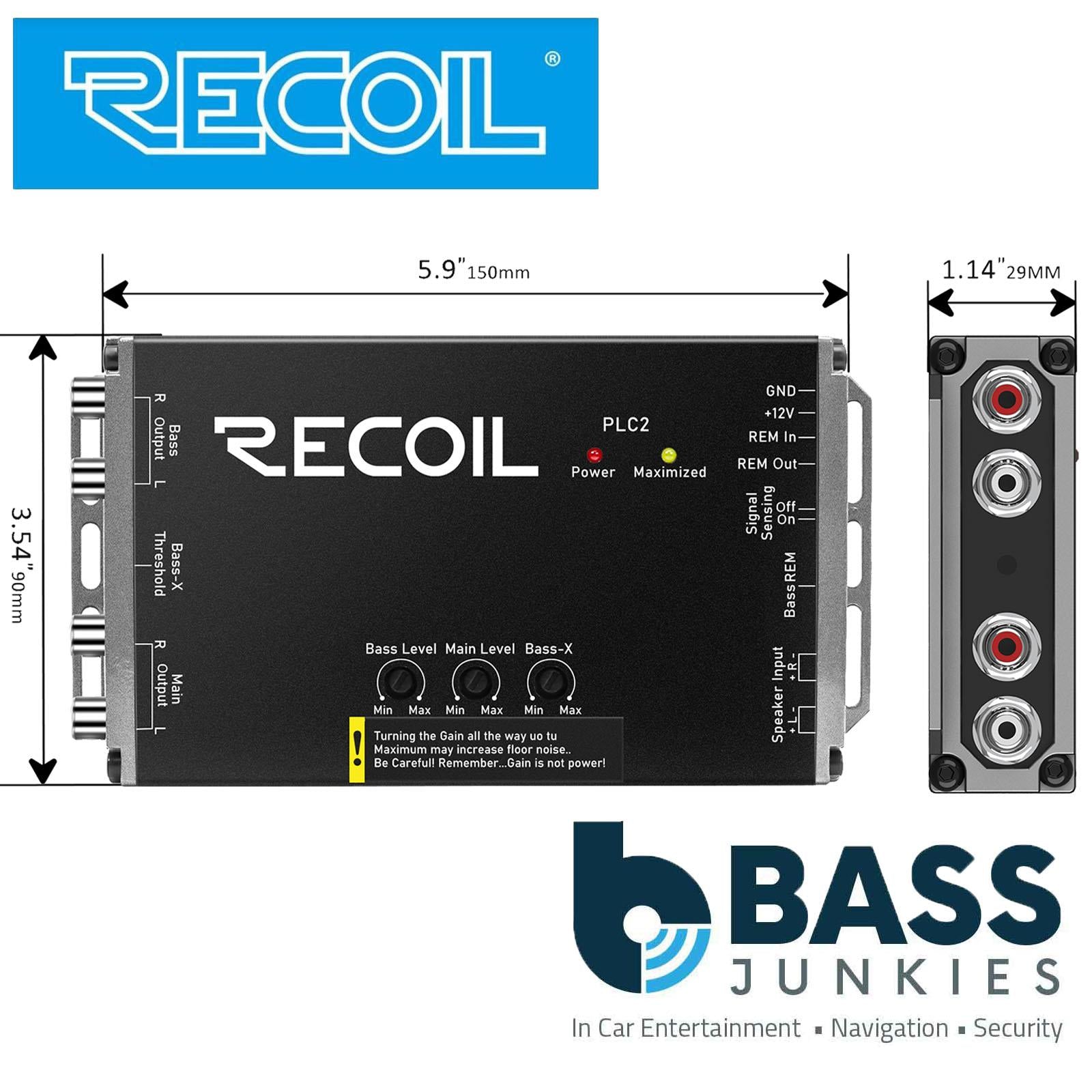Recoil PLOC2 - 2-Channel Line Output Converter & Bass Boost Voltmeter Remote