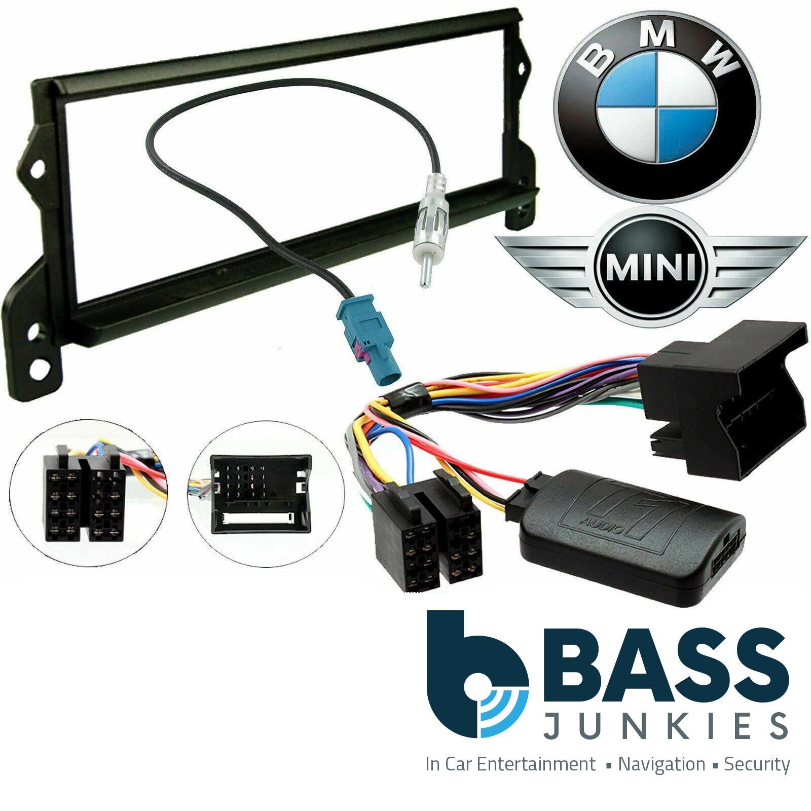 BMW MINI Car Stereo Steering Wheel Interface QUADLOCK Fascia Panel & Aerial Kit