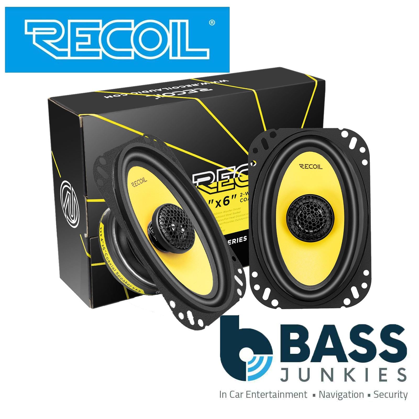Recoil RLX462 - 100 Watts 4x6" Inch 2 Way Coaxial Car Door Speakers Pair