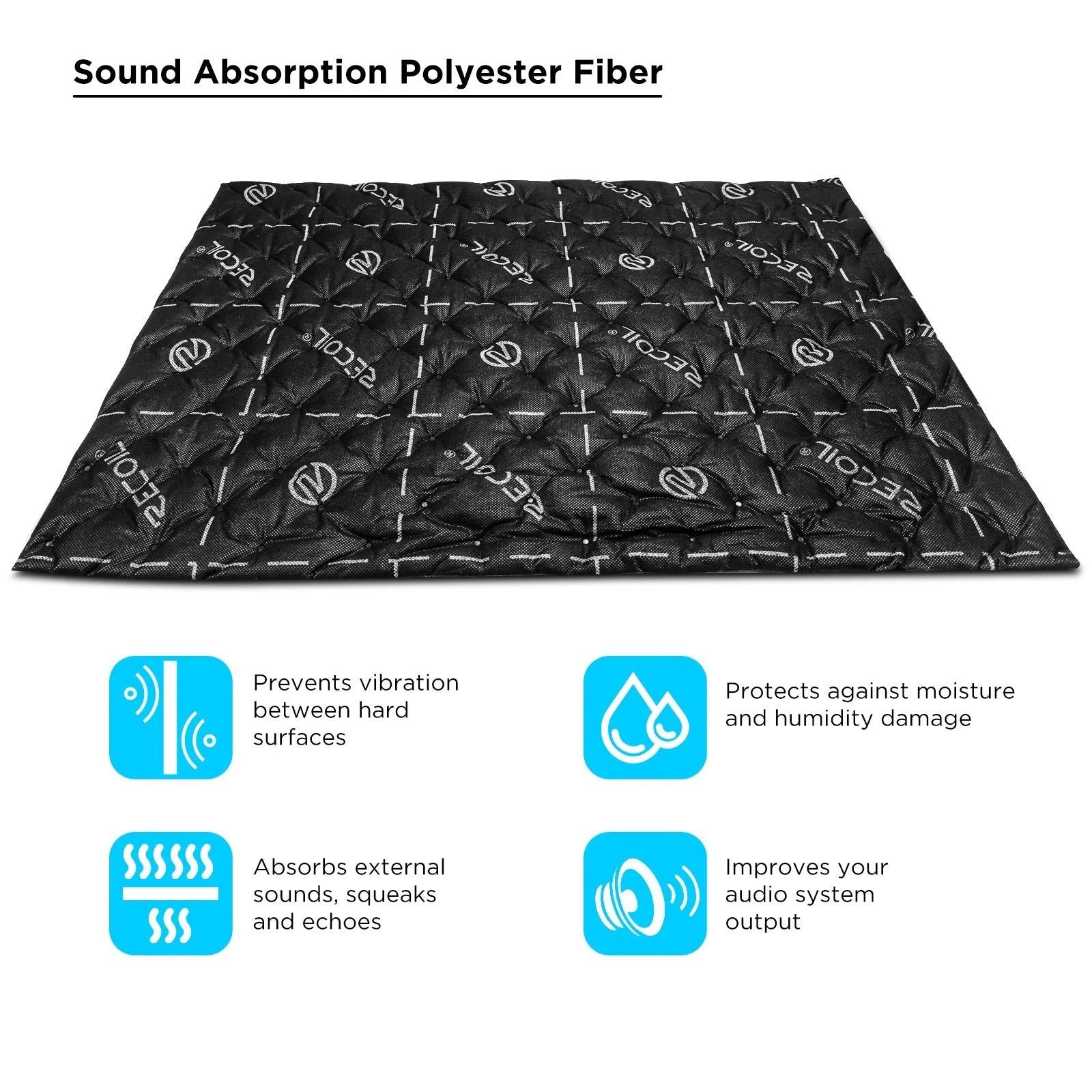 Recoil SABK - 25 Sheets 3mm Black Car or Van Sound Proof Deadening Material Mat