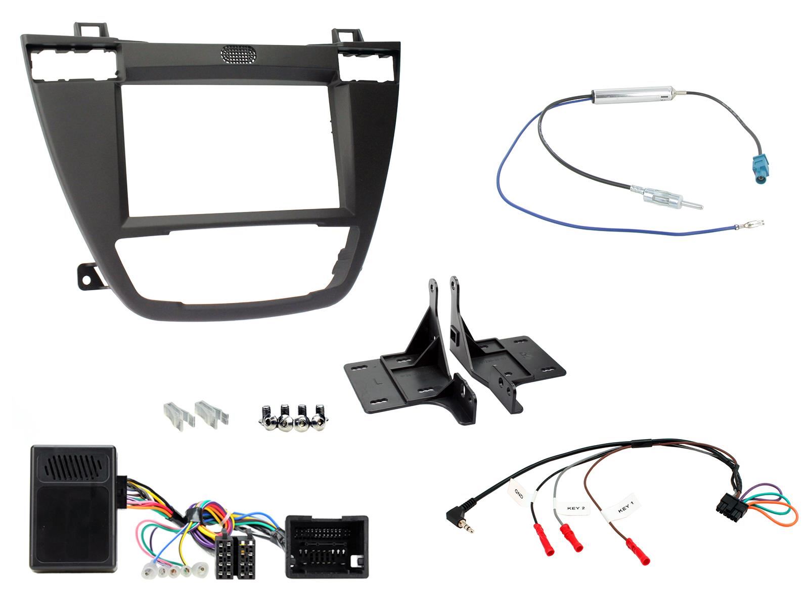 Grundig 6.8" Apple Android Double Din Stereo Fitting Kit + Steering Wheel Stalk Controls to fit Vauxhall Insignia 2008-13