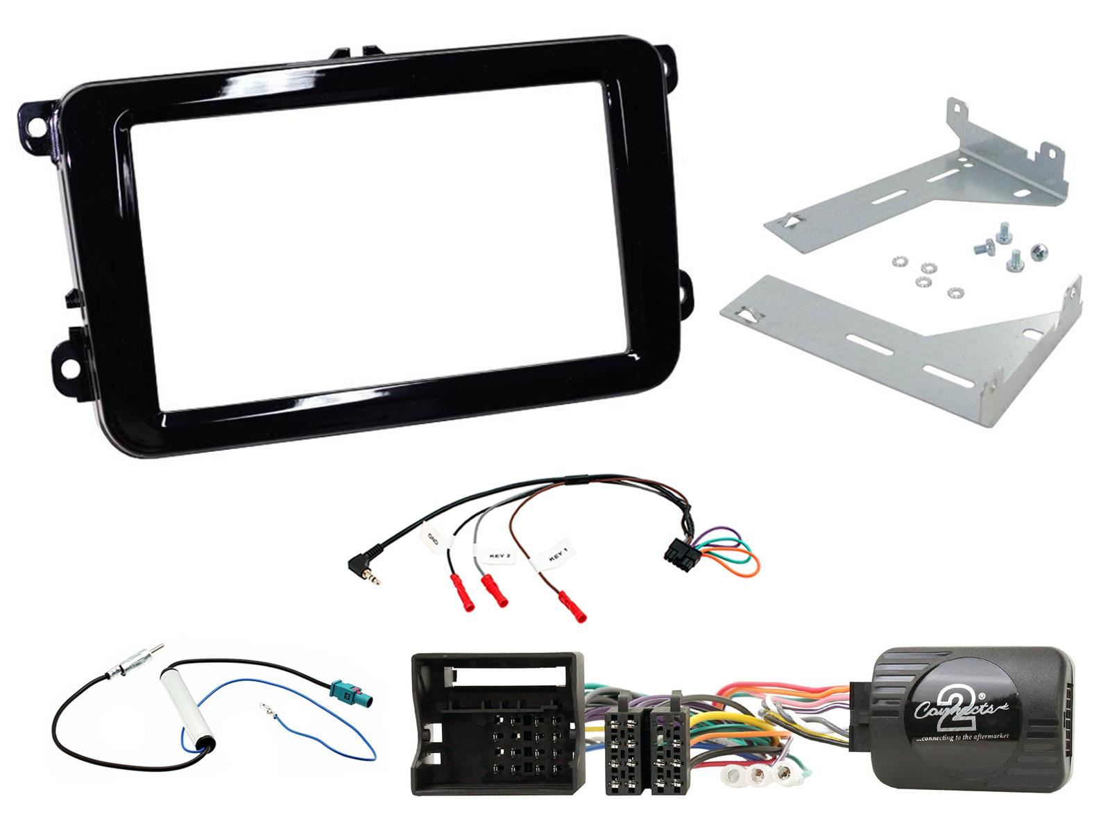 Connects2 CTKVW20 - Volkswagen EOS Tiguan Golf Double Din Fascia Installation Kit