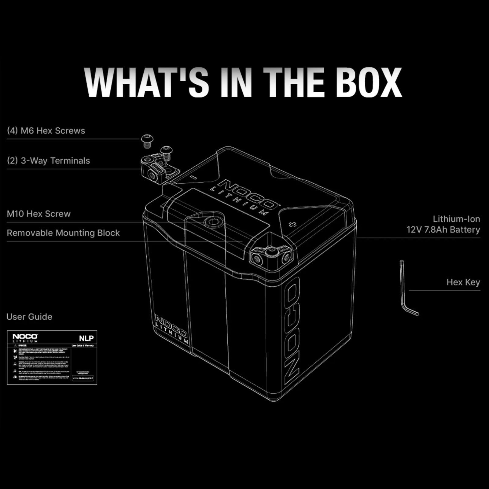 NOCO NLP30 - 12V 8Ah 700A Lithium Powersport Battery Group 30 Motorcycle ATV