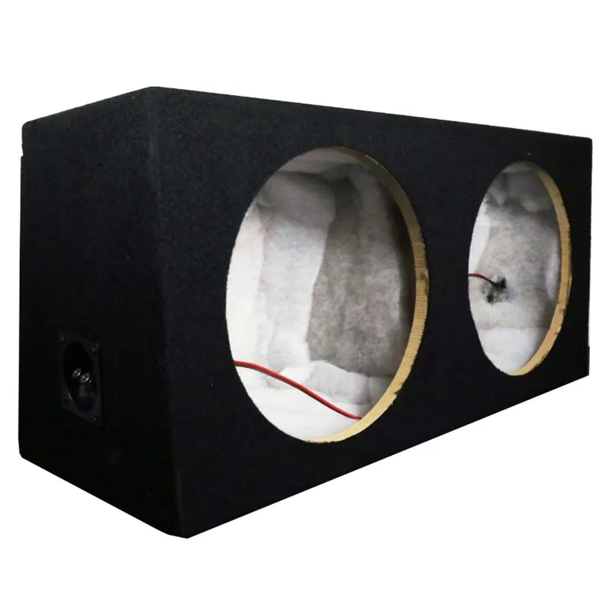 12" Dual Sealed MDF Sub Subwoofer Enclosure Black with 16AWG Cable
