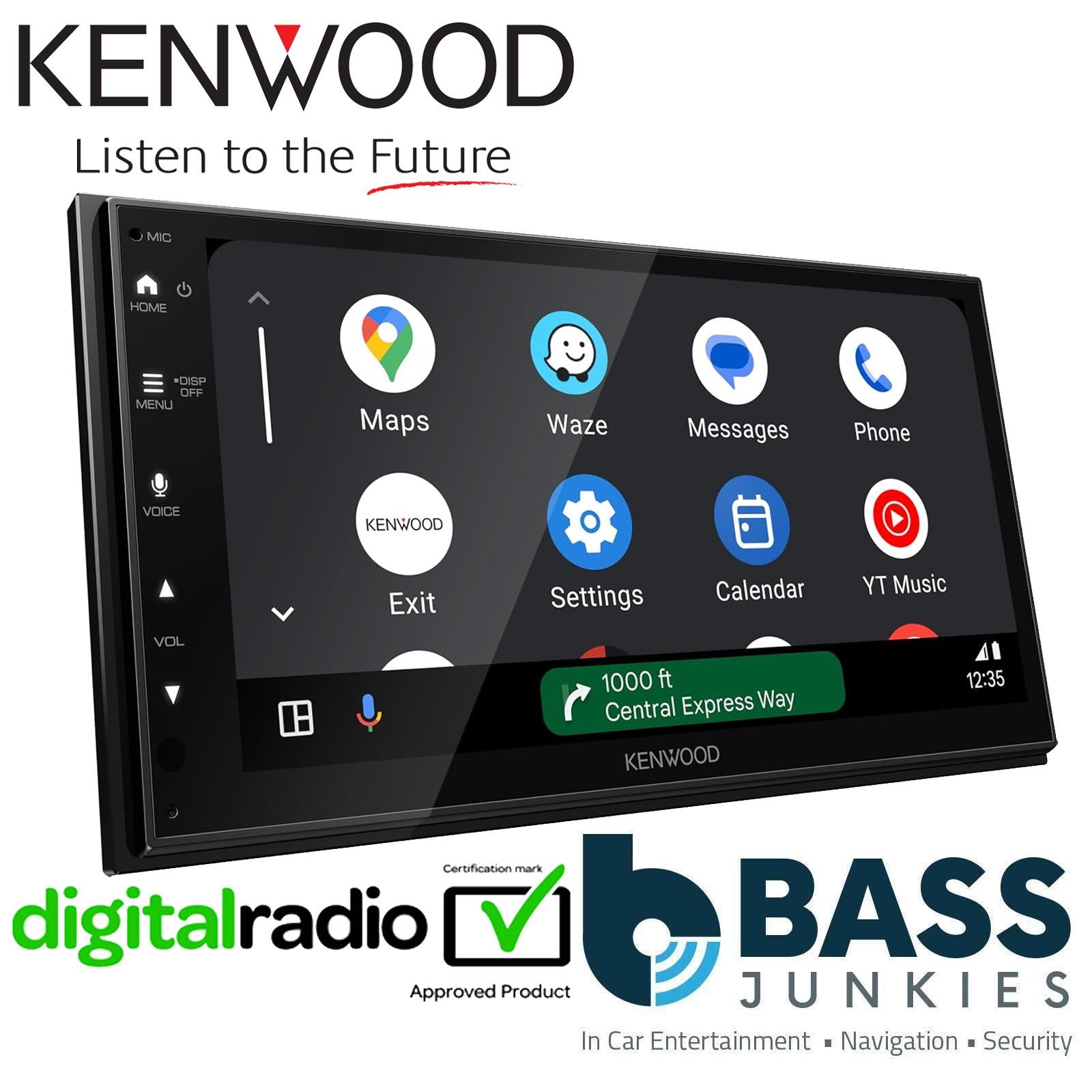 Kenwood DMX5023DABS - 6.8" DAB+ Bluetooth Android & CarPlay Car Stereo Screen