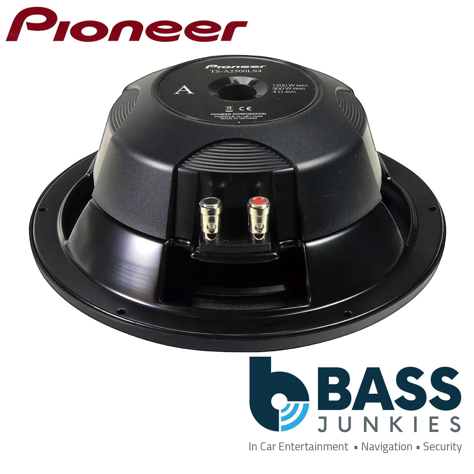 Pioneer TS-A2500LS4 - 10" 25cm 1200 Watts SVC Shallow Slim Car Sub Subwoofer