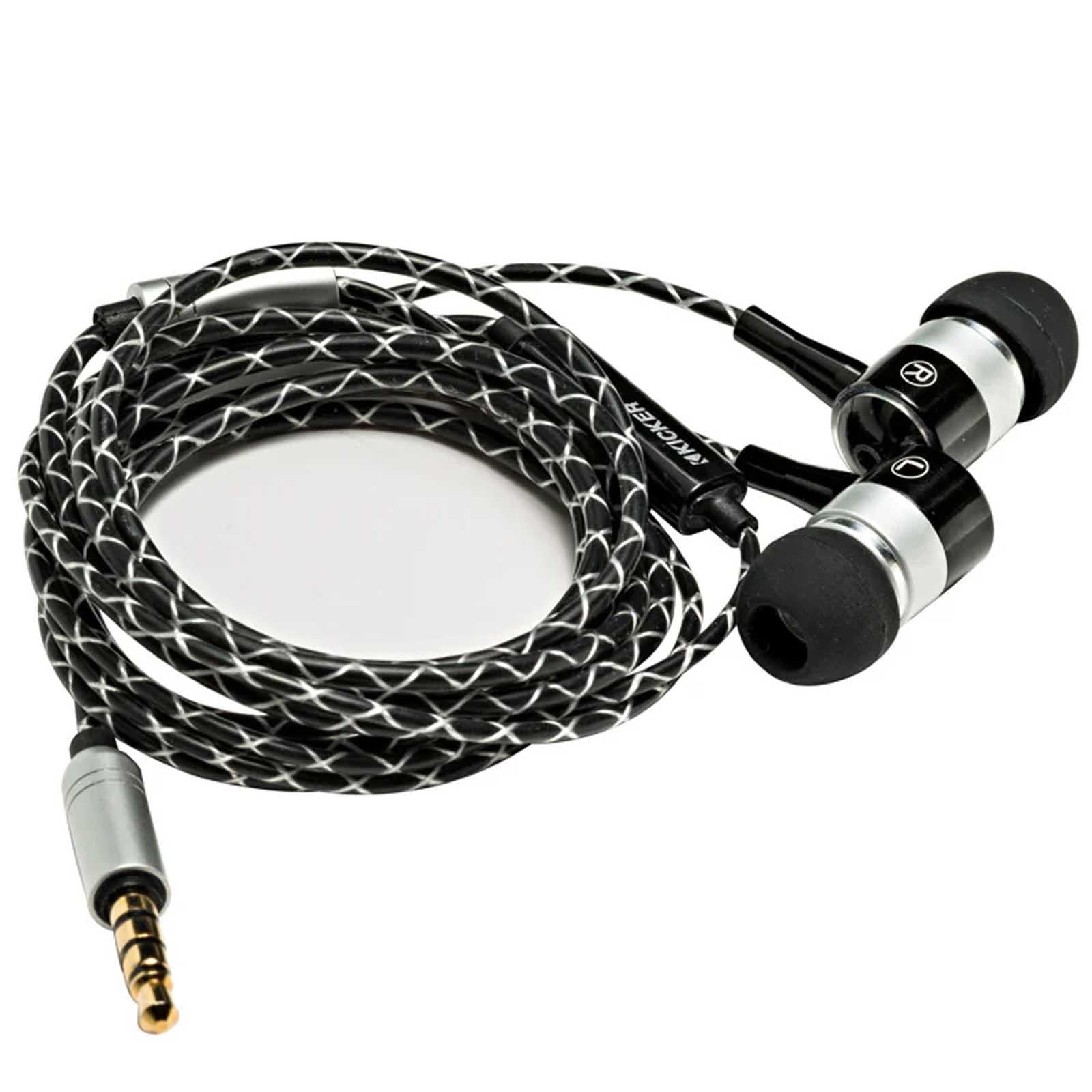 Kicker 46EB54 - Wired Earbuds Headphones With Mic Remote Black 3.5mm