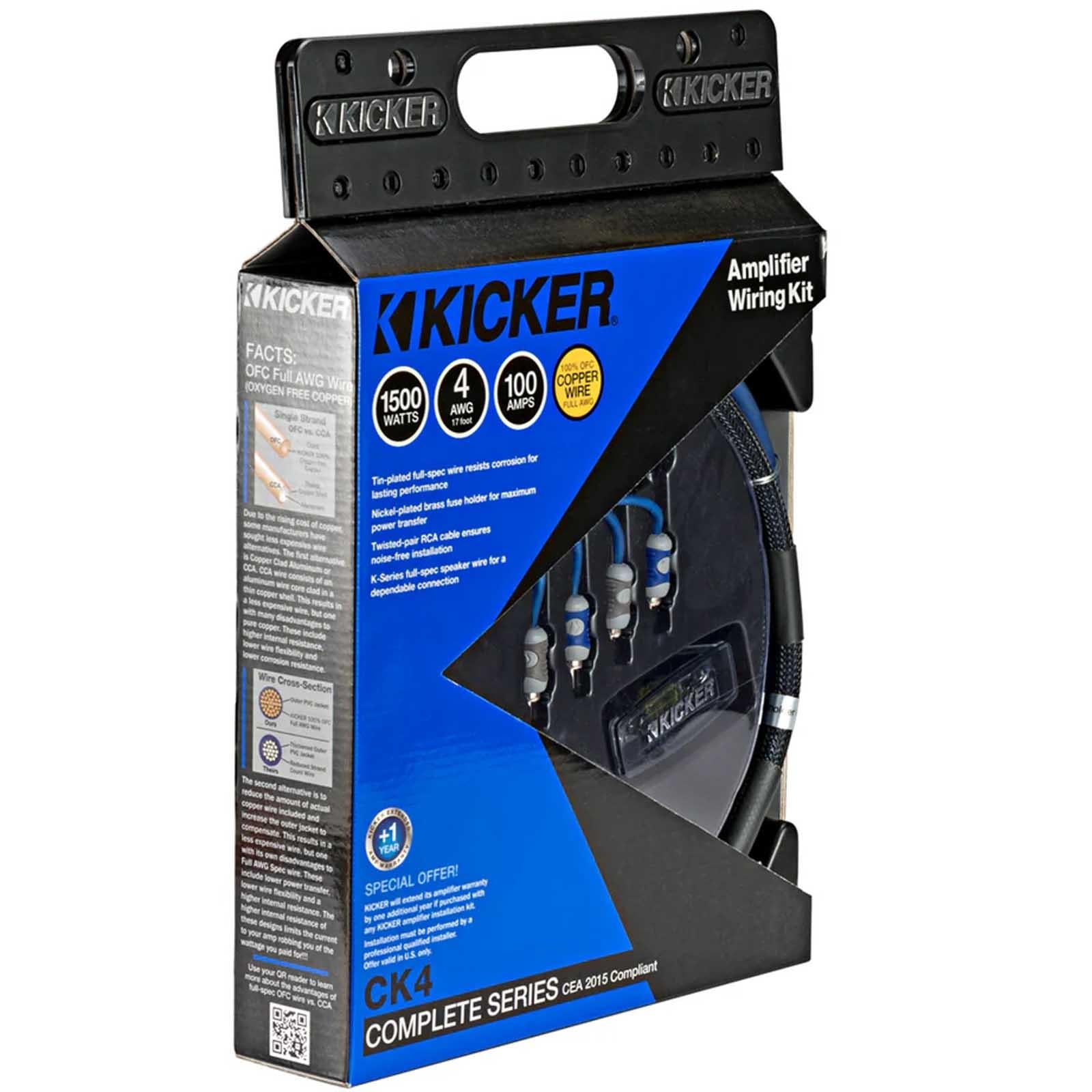 Kicker 46CK4 - 4 AWG 2 Channel Amplifier Wiring Kit Complete Amp Install Kit